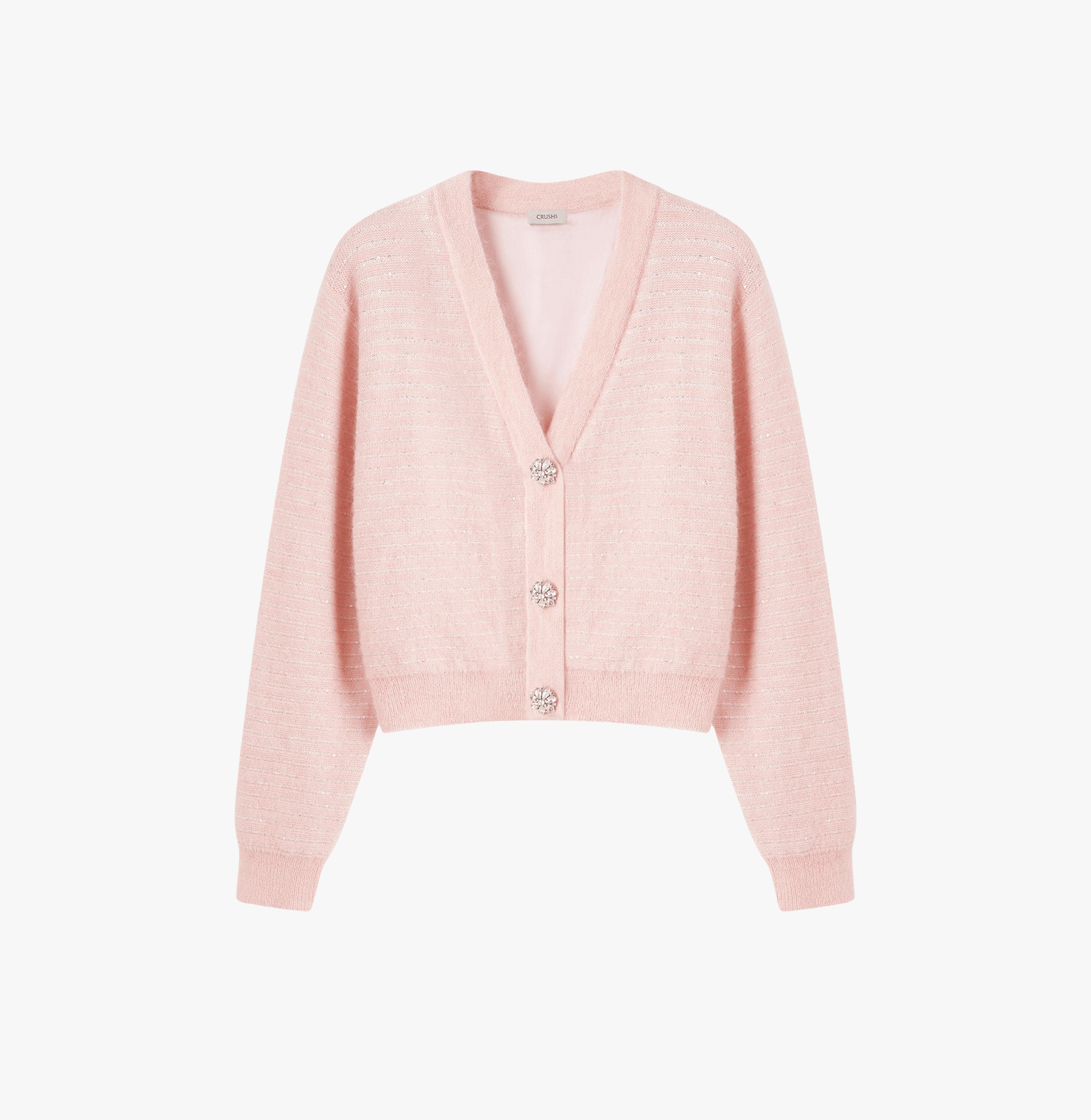 SEQUINED SHORT CARDIGAN in Pink made by CRUSH Collection