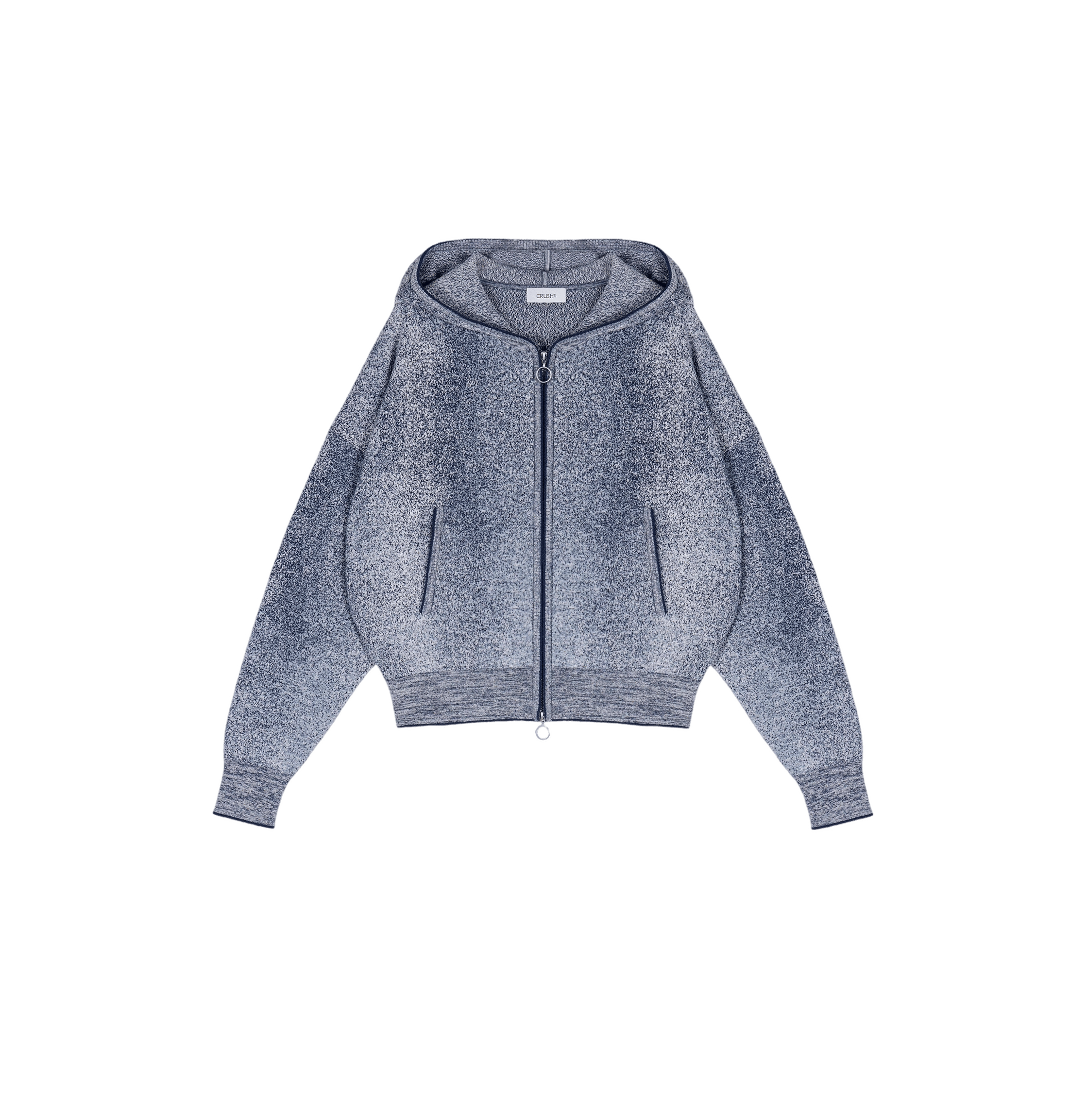 DENIM-LOOK HOODED CARDIGAN made by CRUSH Collection