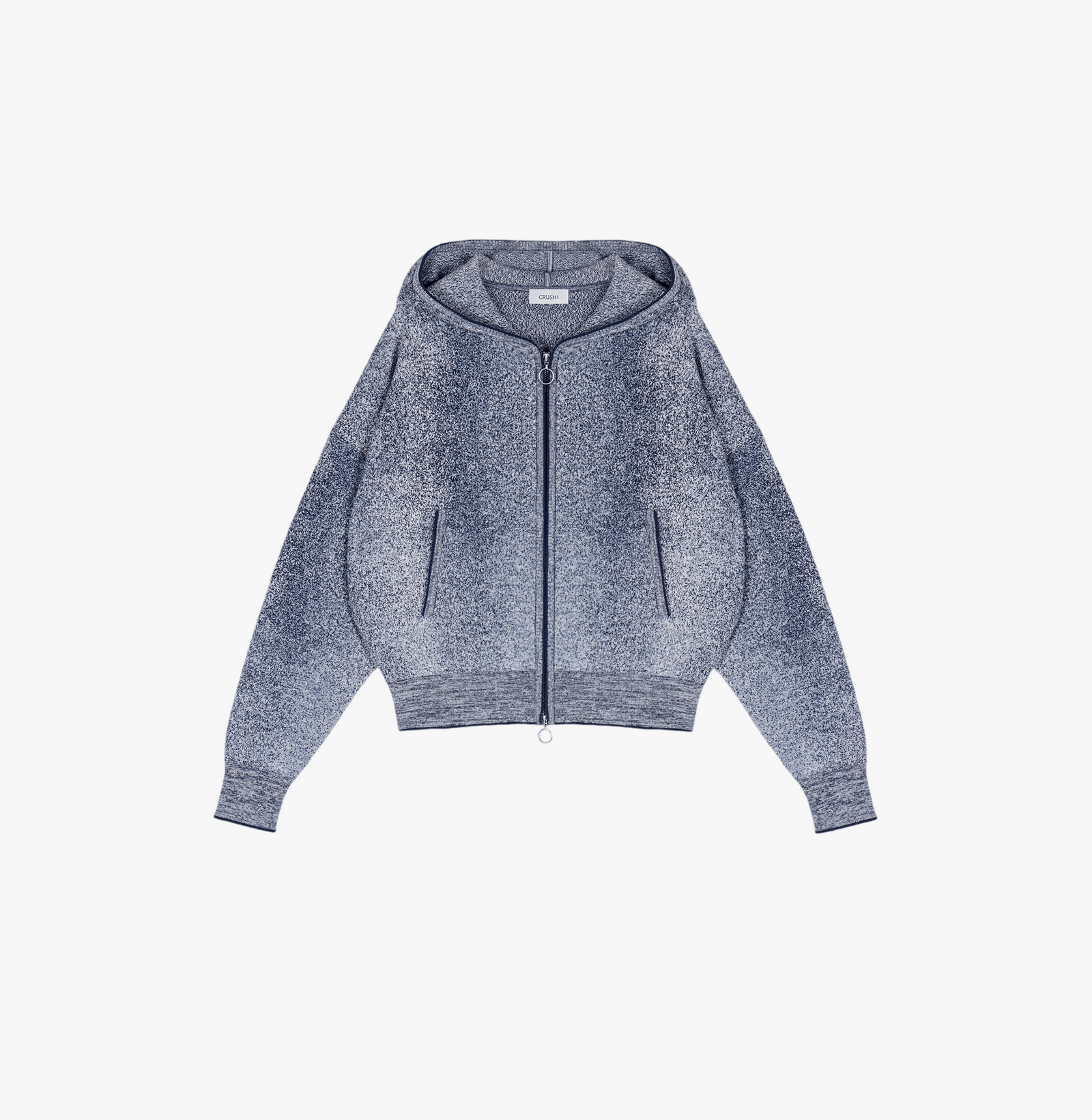 DENIM-LOOK HOODED CARDIGAN made by CRUSH Collection