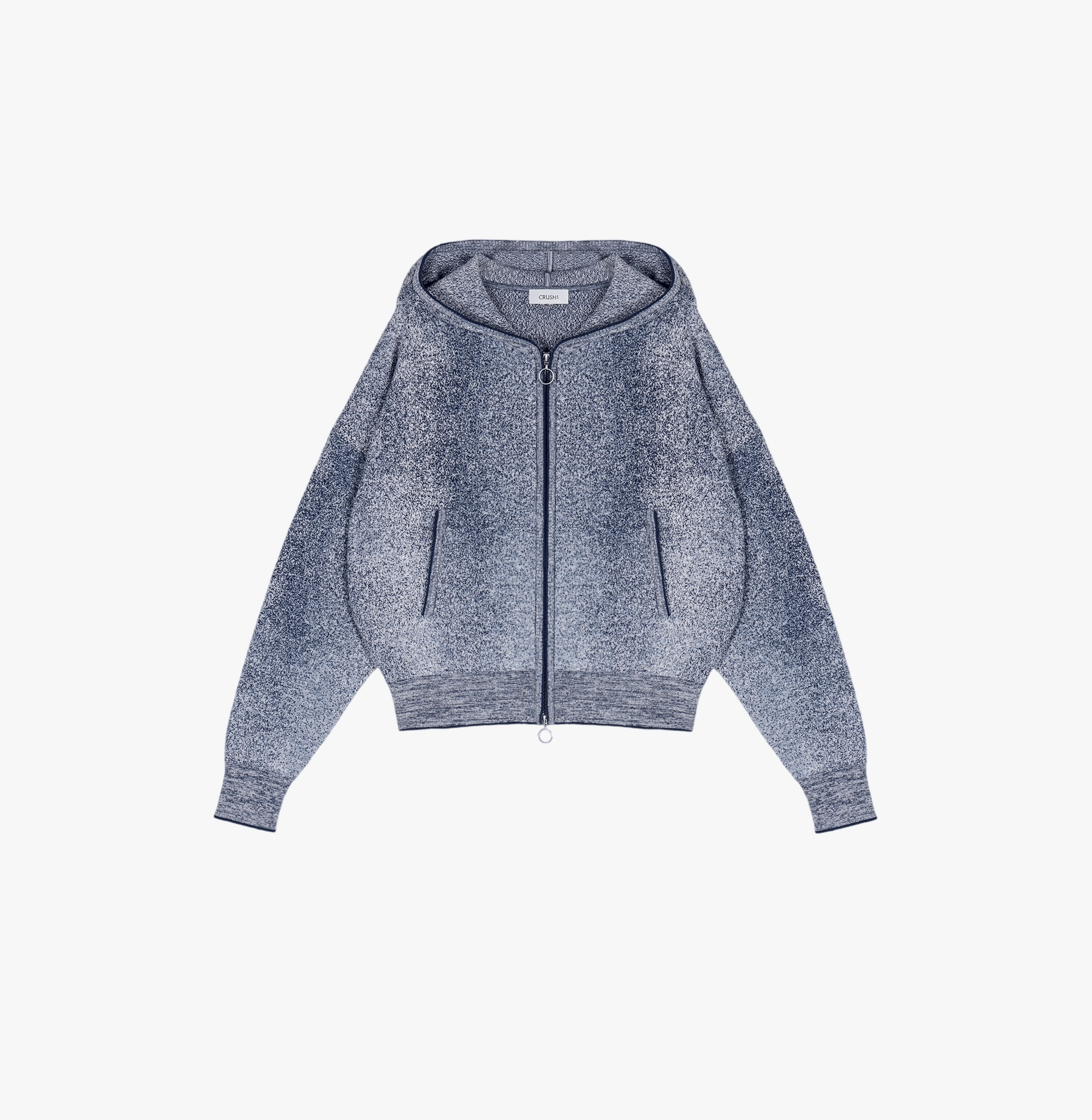 DENIM-LOOK HOODED CARDIGAN made by CRUSH Collection