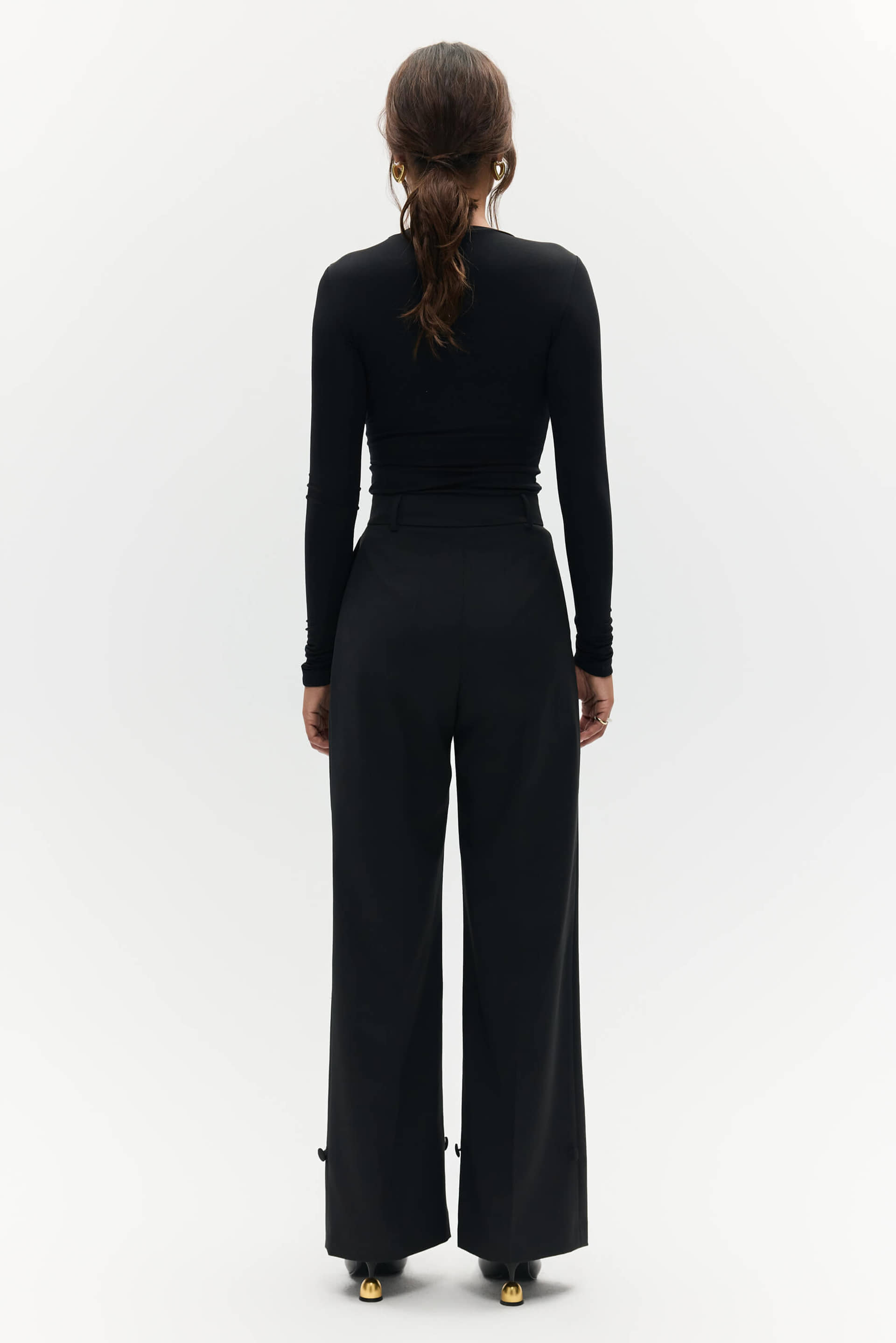 Black twisted blouse made by BENU Studio