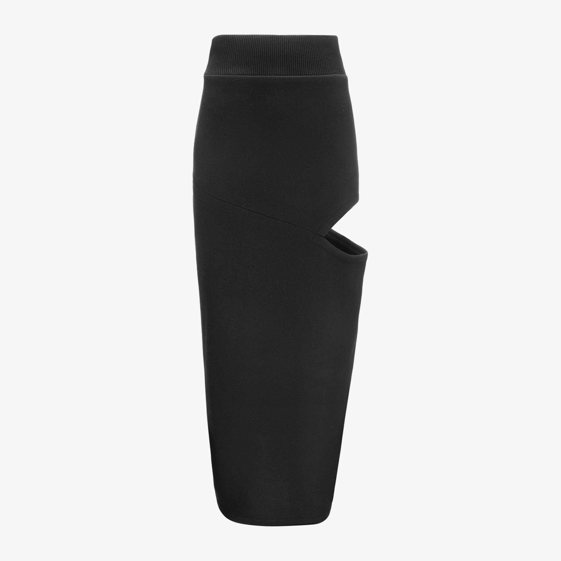 Long Skirt With A Cutout In Black made by YAVORSKA