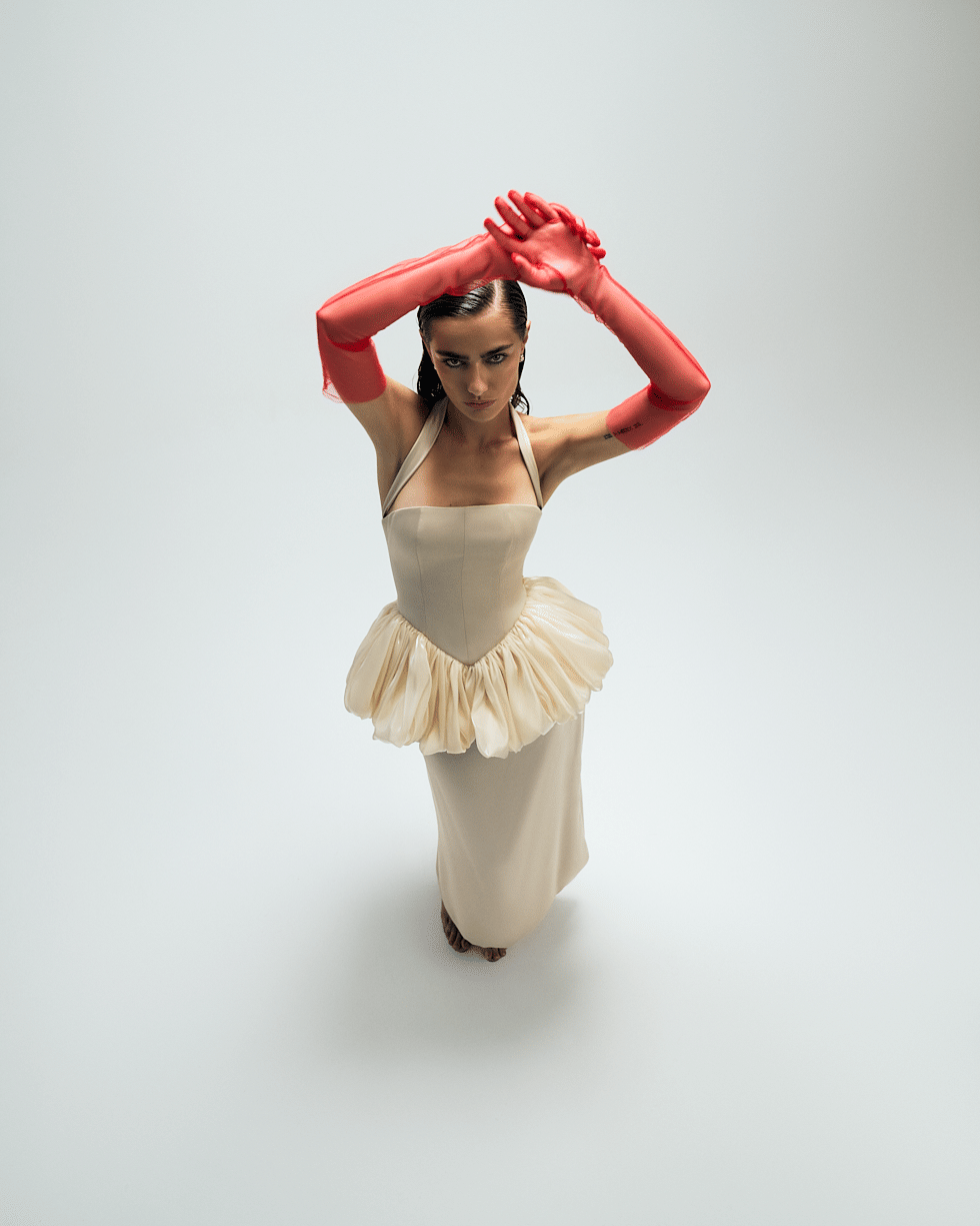 Satin Midi Skirt made by ONORI