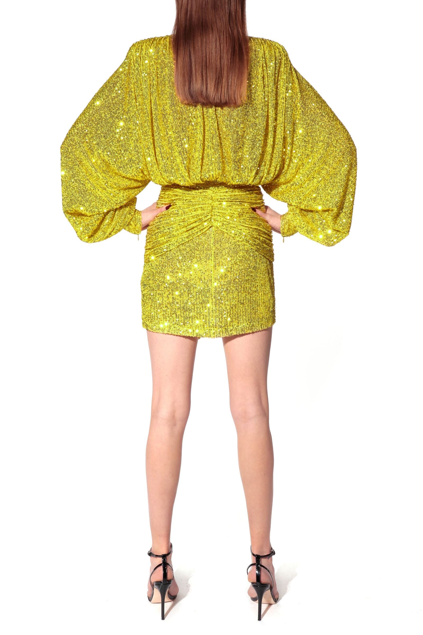 Dress Kaia Bright Lime in Yellow made by HALEWSKI