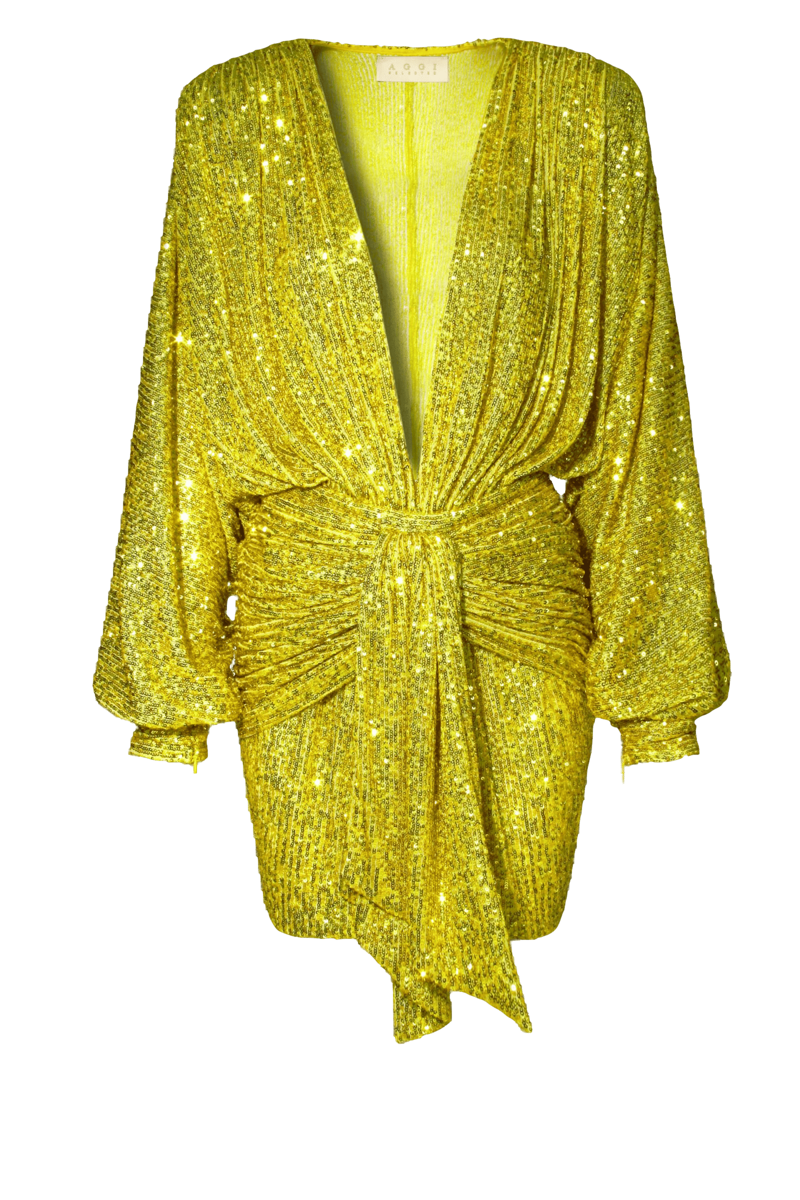 Dress Kaia Bright Lime in Yellow made by HALEWSKI