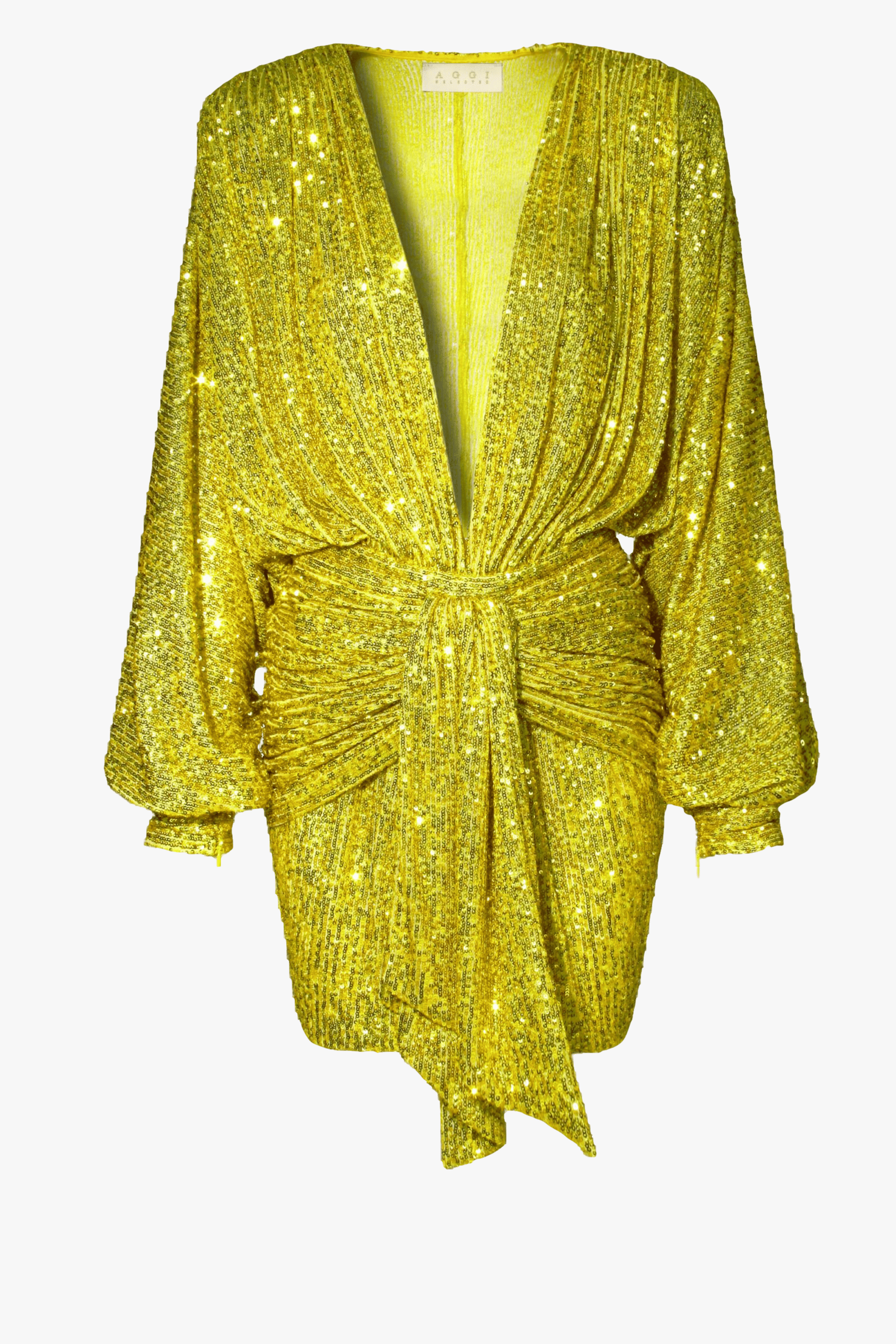 Dress Kaia Bright Lime in Yellow made by HALEWSKI