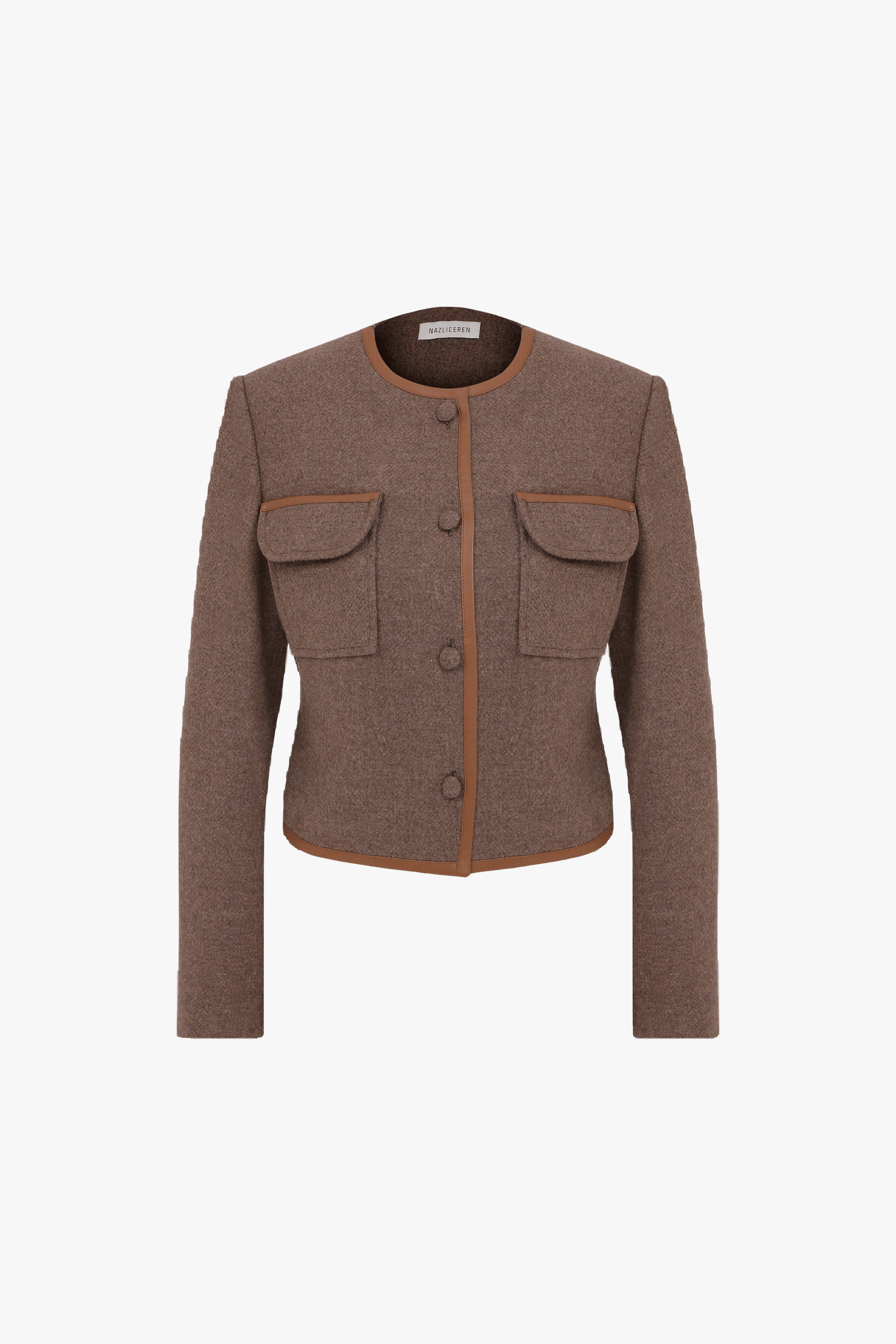 Irma Wool Jacket in Mocha in Brown made by Nazli Ceren