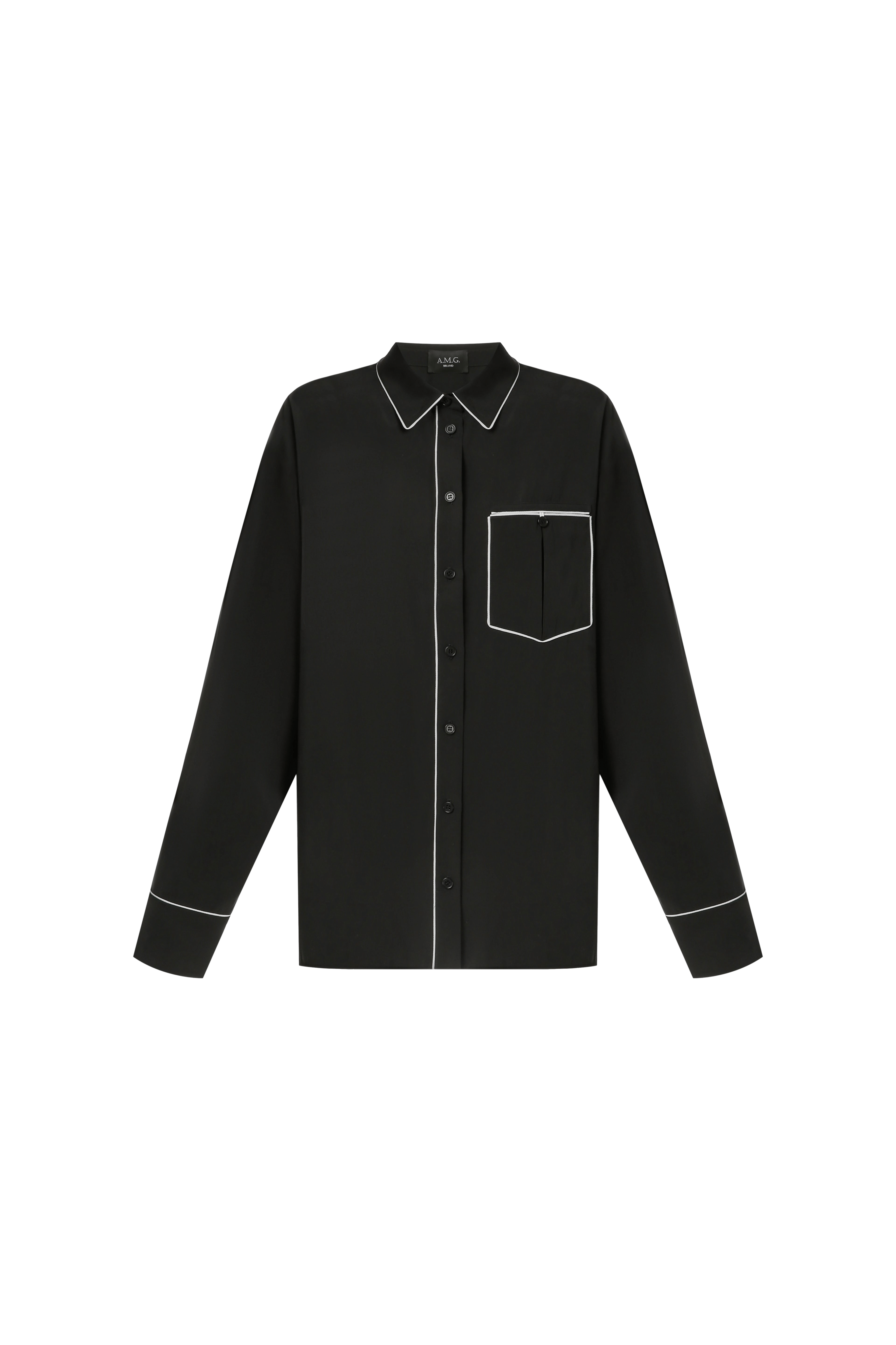 Pajama shirt with piping made by A.M.G