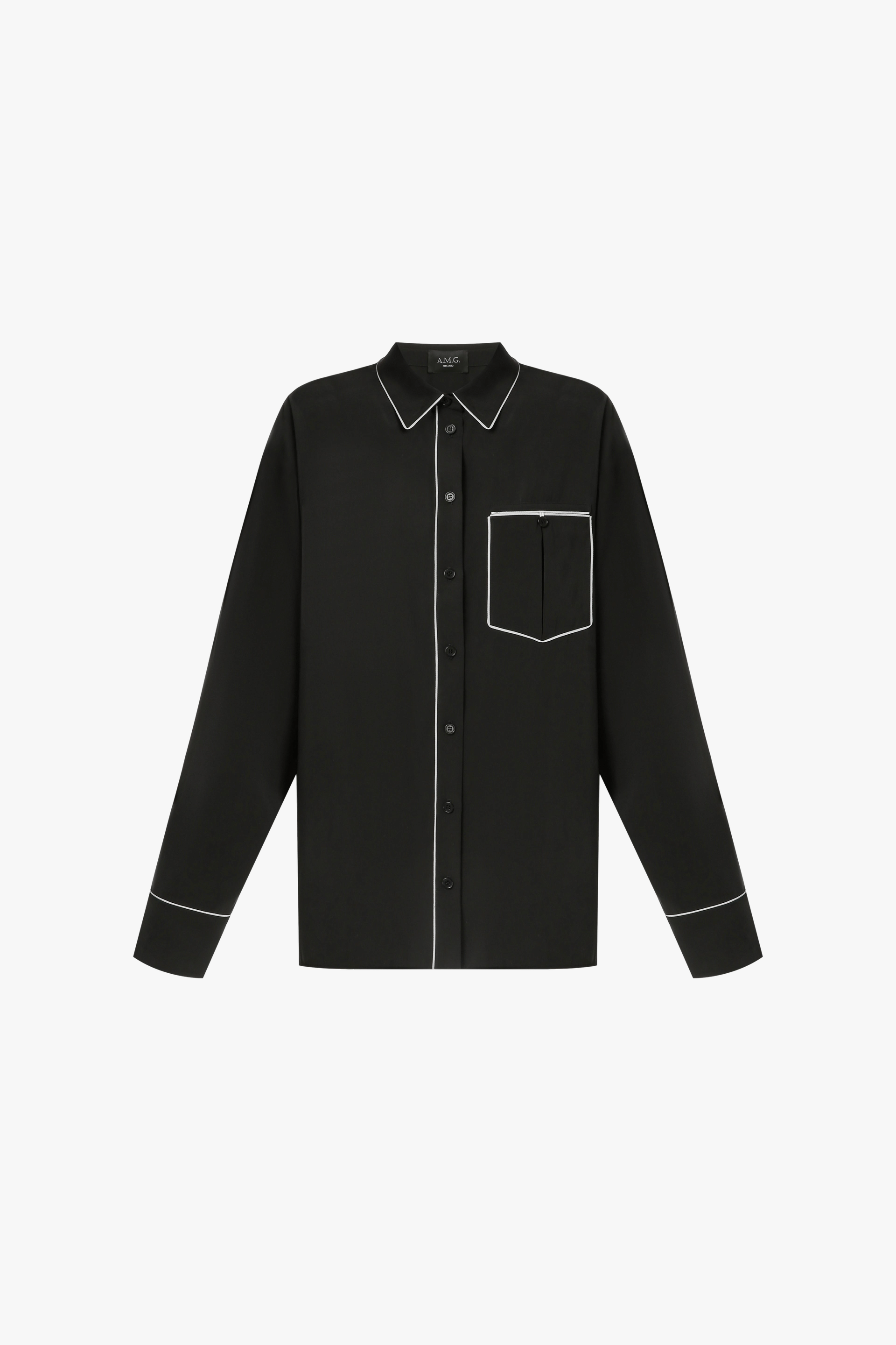 Pajama shirt with piping made by A.M.G