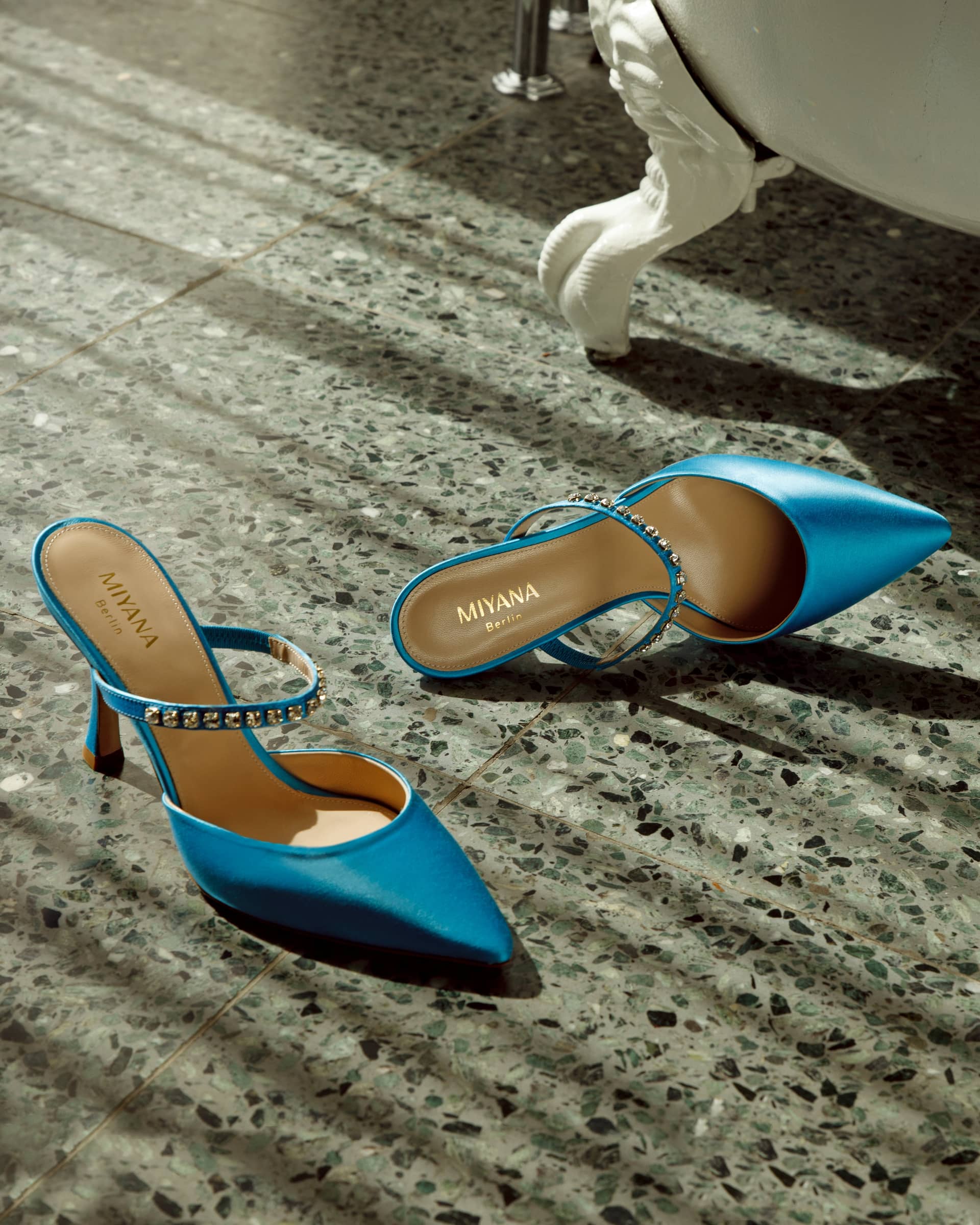 Louna Mules in Blue made by Miyana Berlin