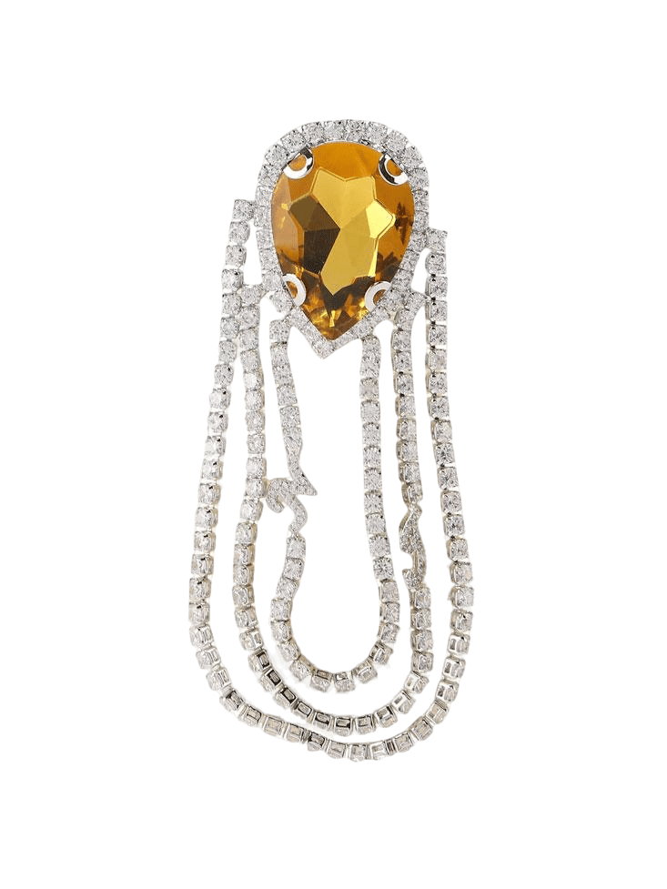 Crystal Teardrop Earrings in Rustic Gold in Yellow made by Nana Jacqueline