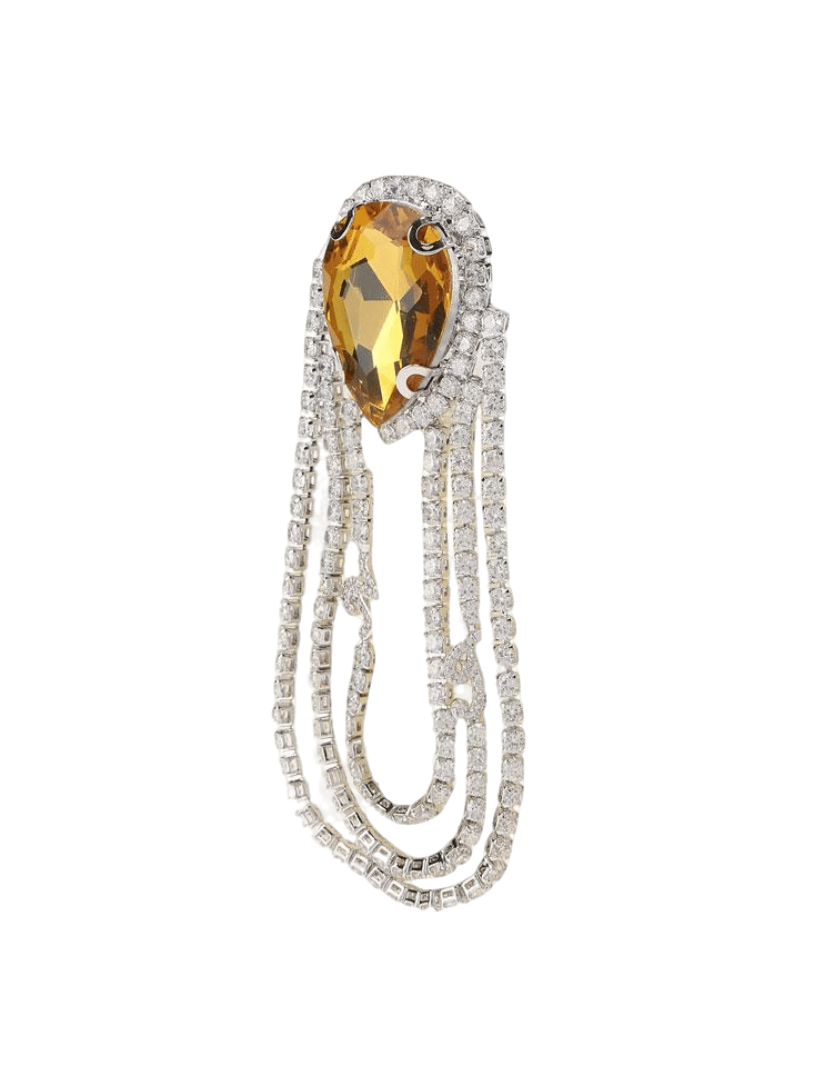 Crystal Teardrop Earrings in Rustic Gold in Yellow made by Nana Jacqueline