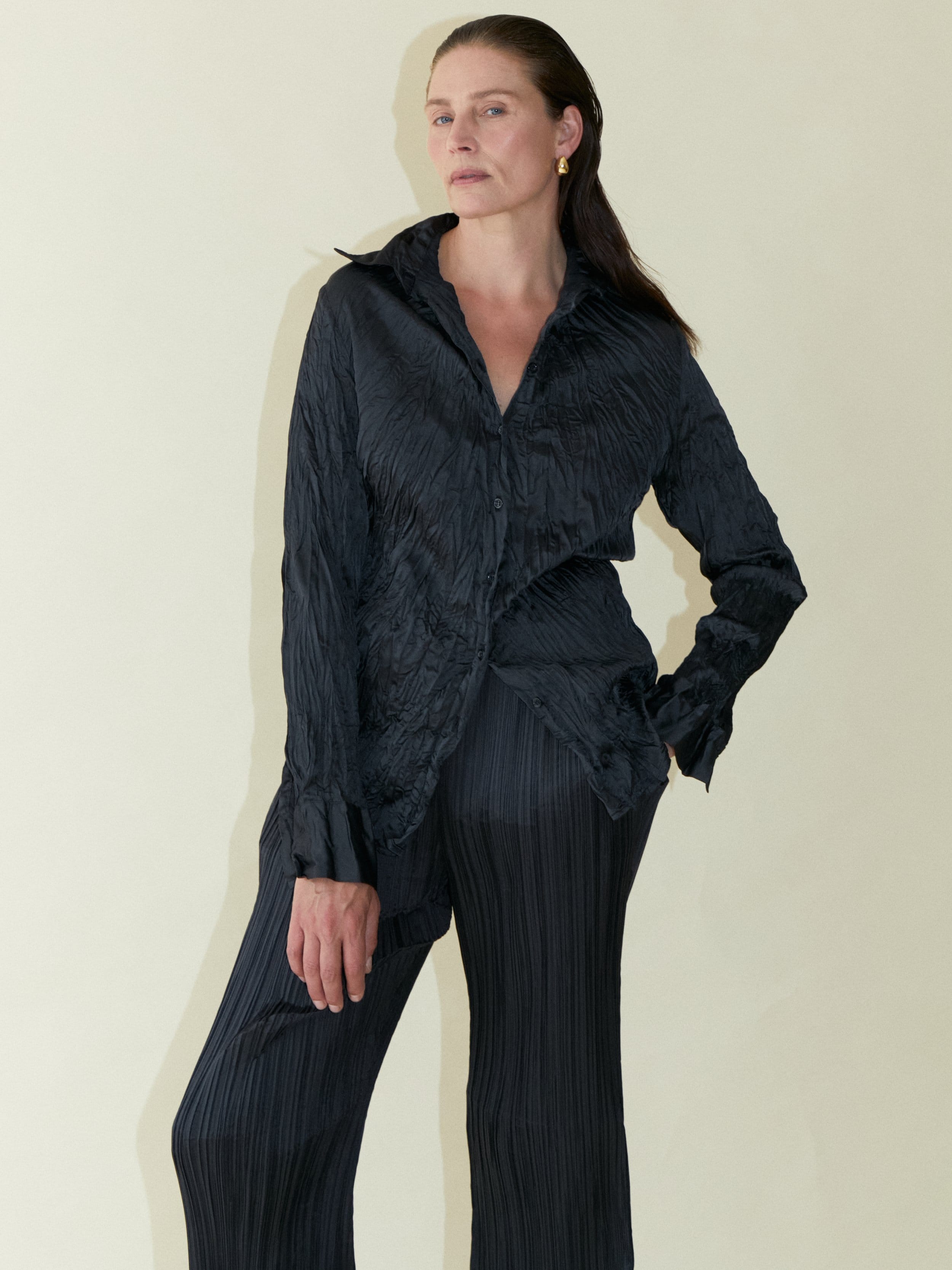 Crinkle Satin Shirt made by CAHAYA STUDIOS