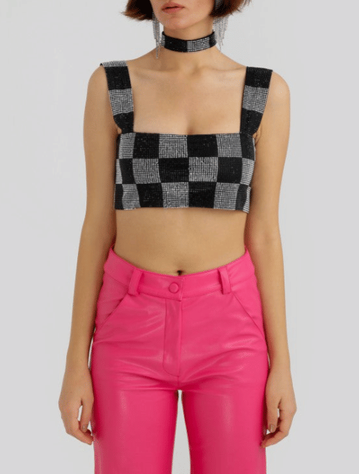 Checkered Glitter Top made by Declara