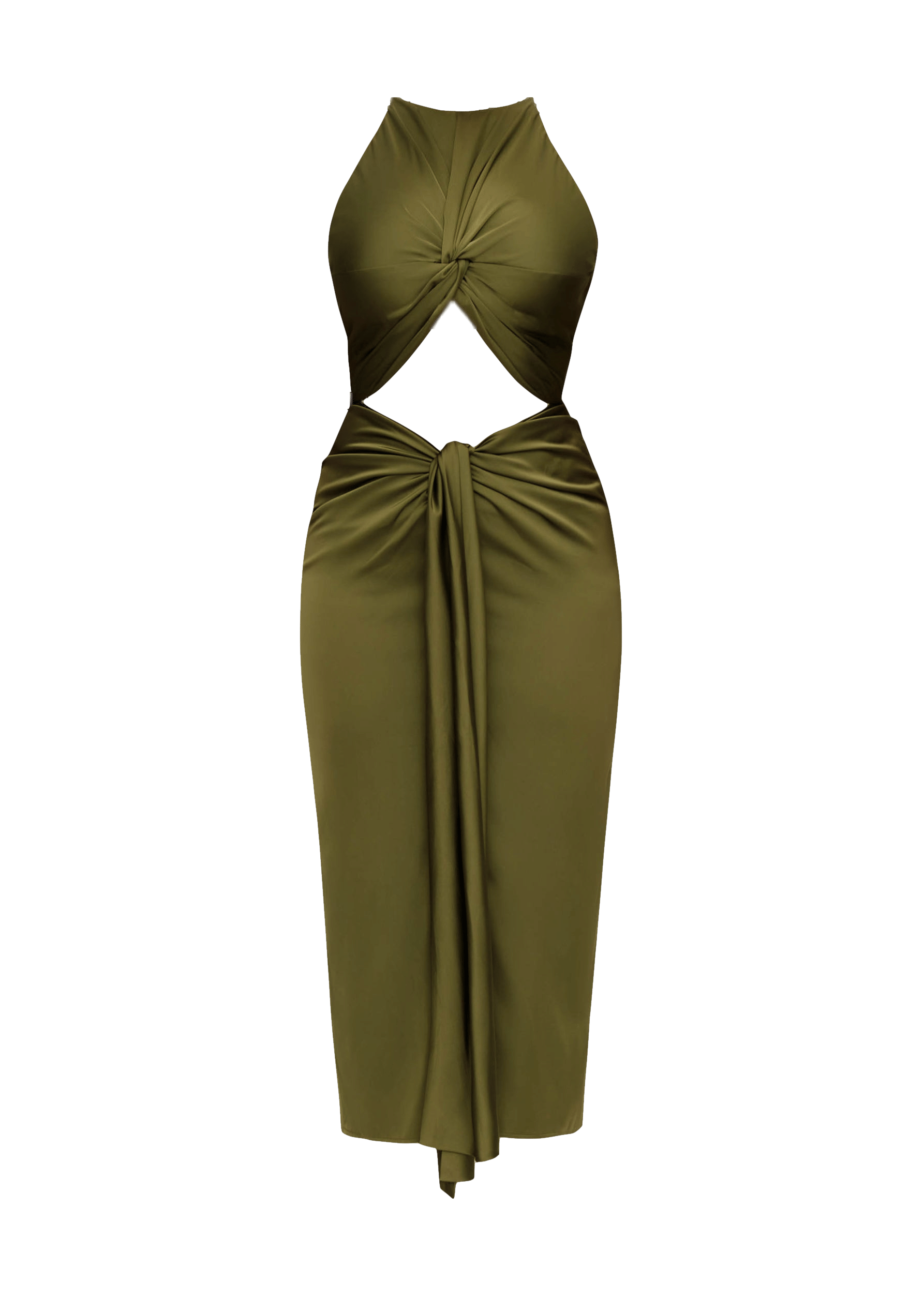RENI MIDI DRESS - OLIVE made by Andrea Iyamah