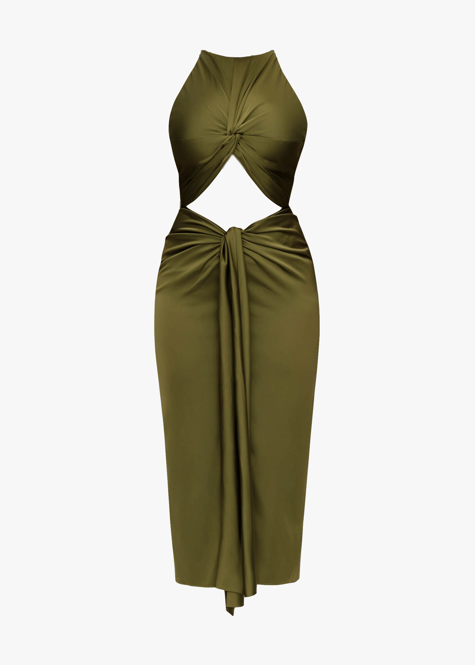 RENI MIDI DRESS - OLIVE made by Andrea Iyamah