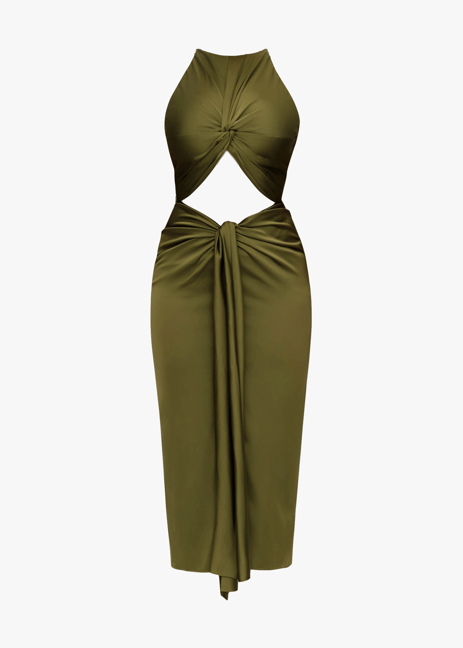RENI MIDI DRESS - OLIVE made by Andrea Iyamah