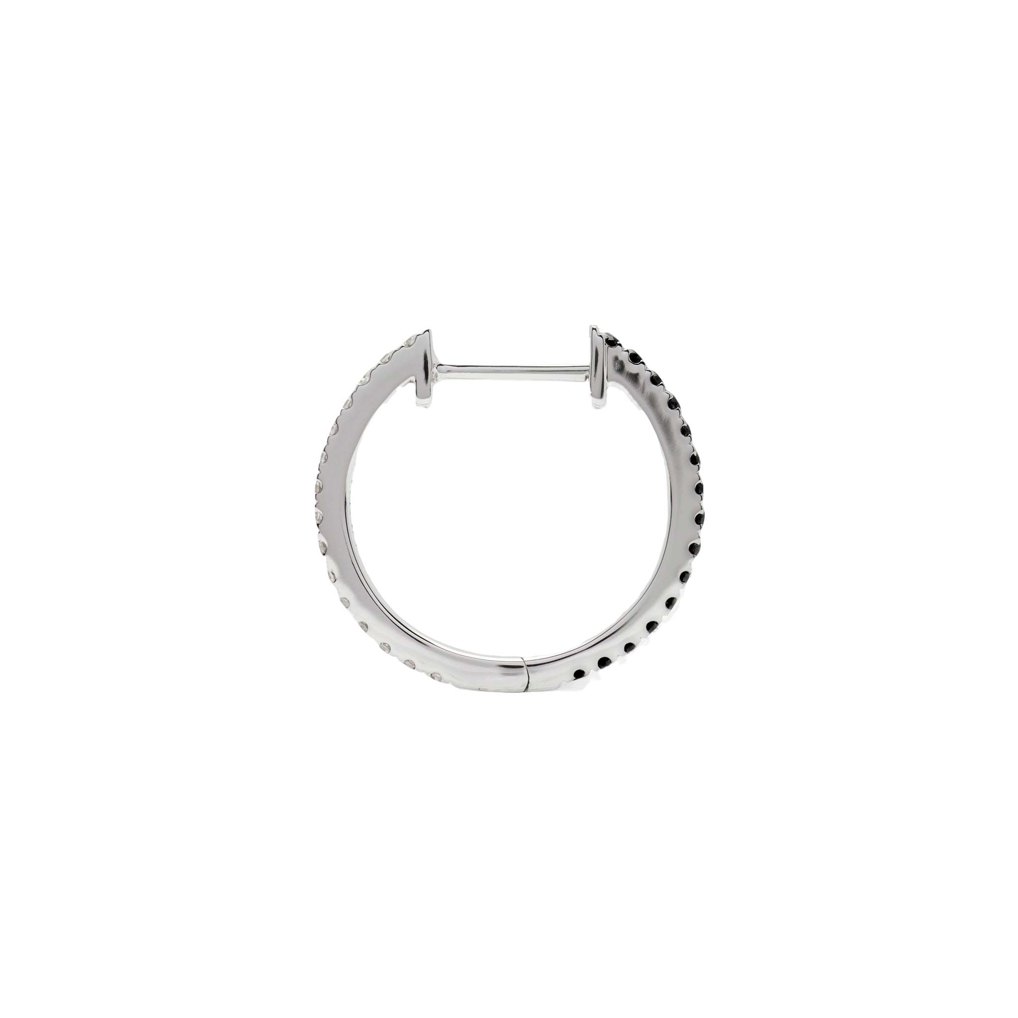 HOOP BLACK/WHITE DIAMOND & WHITE GOLD - 14mm made by ENNUI