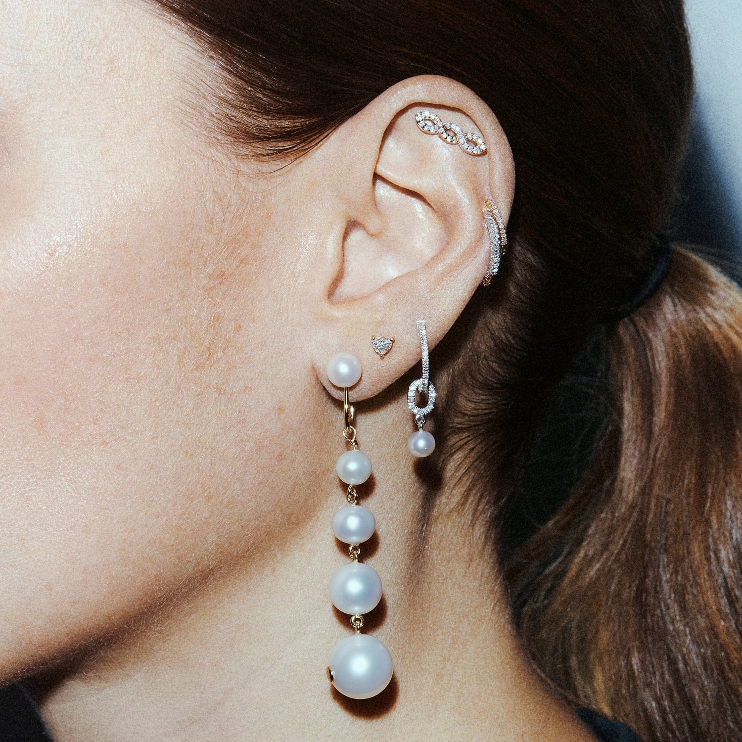 HOOP BLACK/WHITE DIAMOND & WHITE GOLD - 14mm made by ENNUI