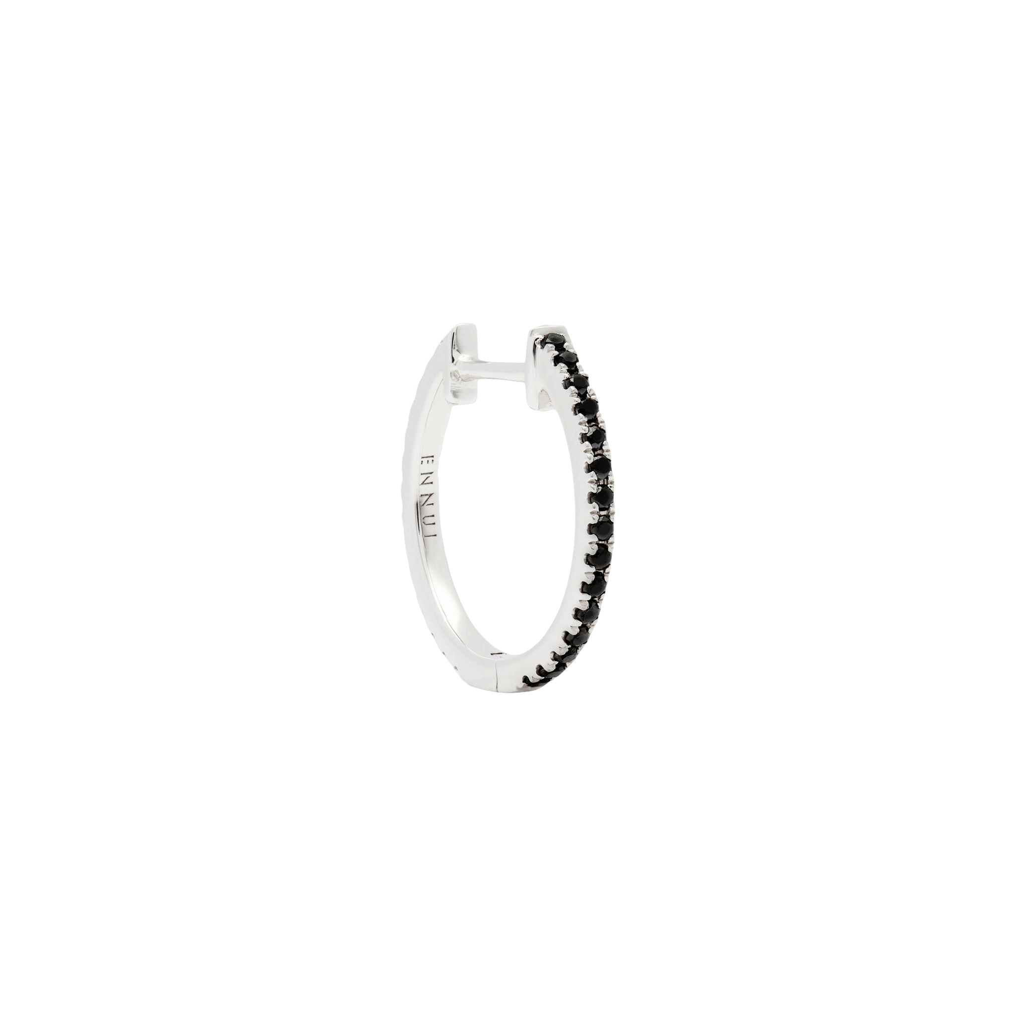 HOOP BLACK/WHITE DIAMOND & WHITE GOLD - 14mm made by ENNUI