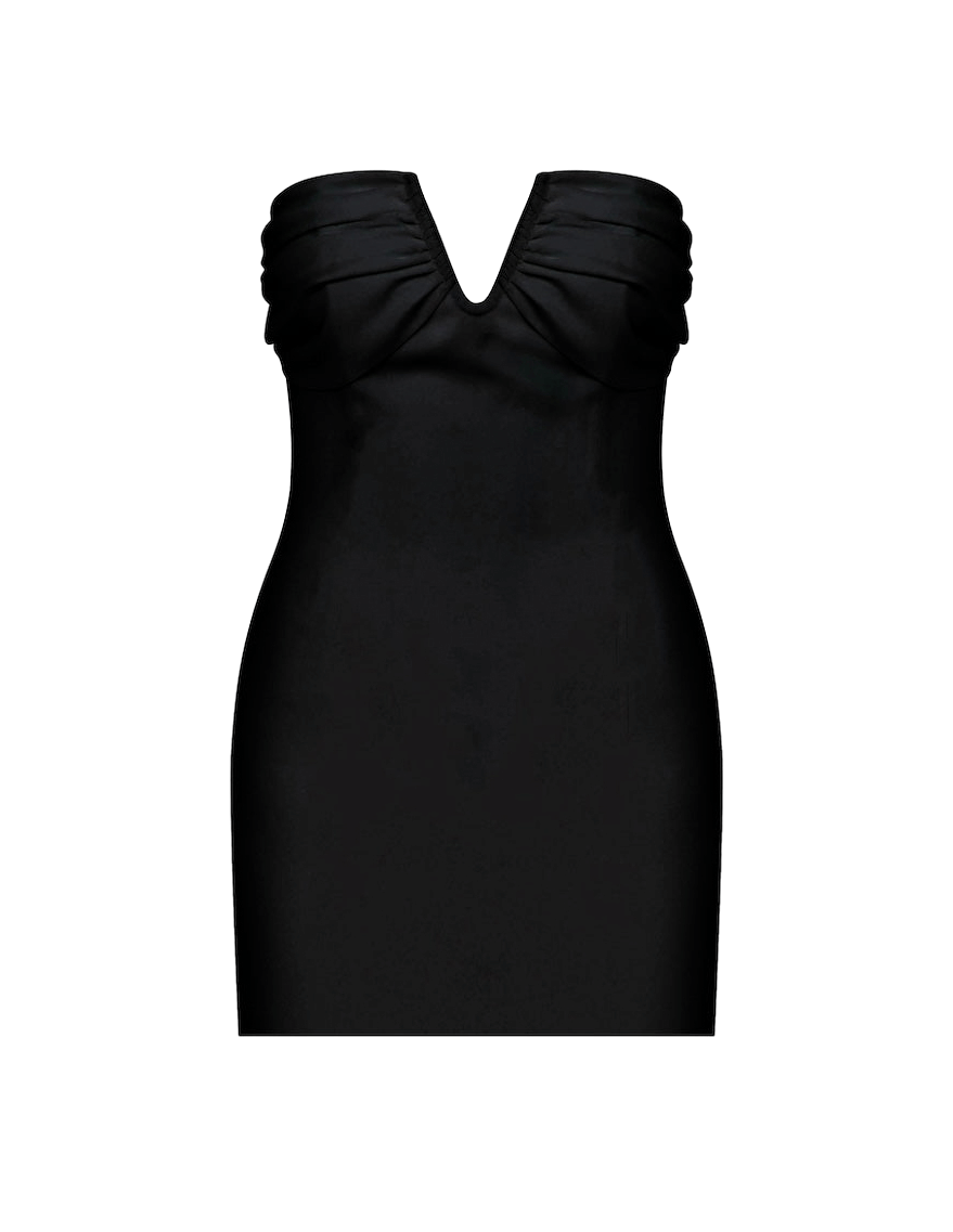 Miora Crepe Mini Dress in Black made by Nazli Ceren