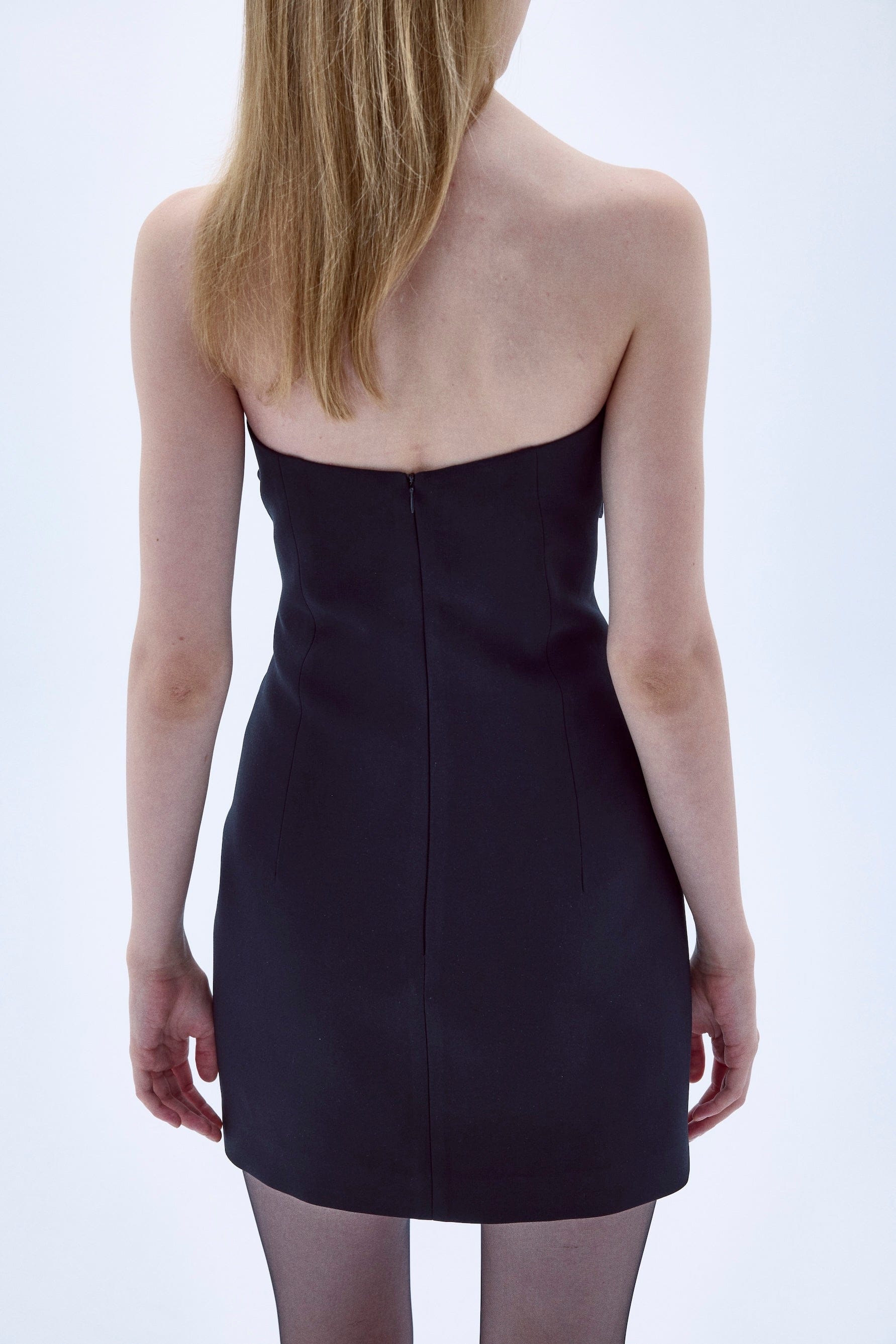 Miora Crepe Mini Dress in Black made by Nazli Ceren