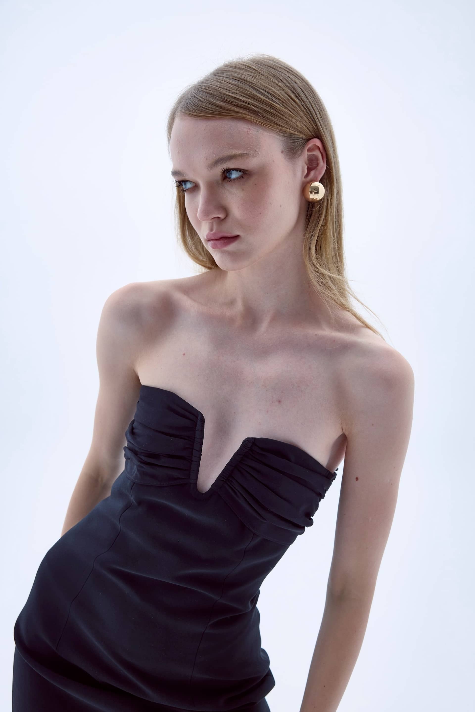 Miora Crepe Mini Dress in Black made by Nazli Ceren