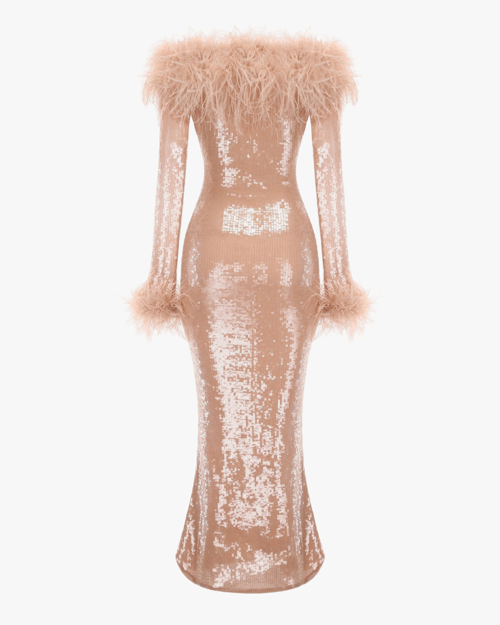 Neva Sequin Maxi Dress (Nude) made by Nana Jacqueline