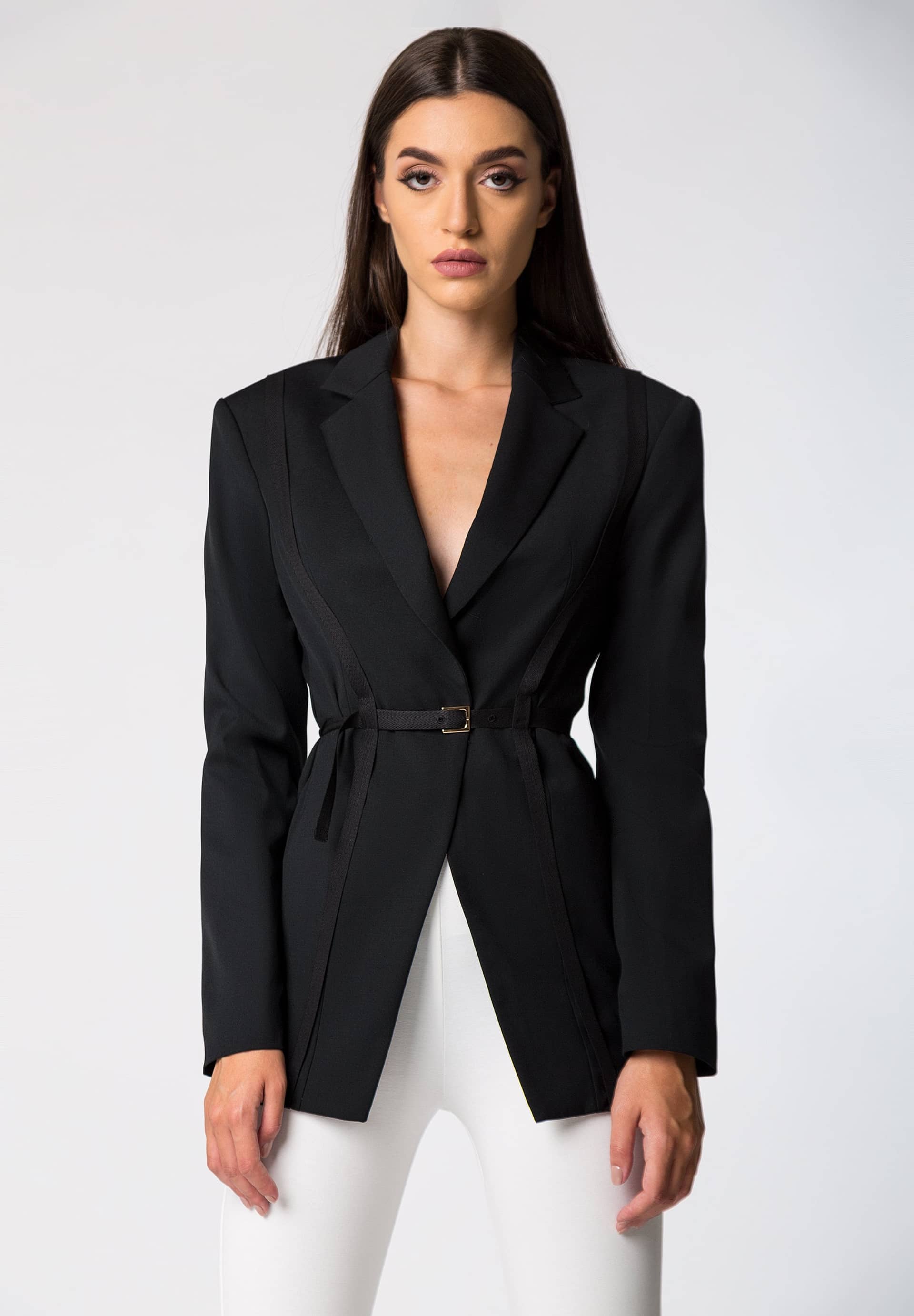 HARKOV black wool blazer in Black made by DIVALO