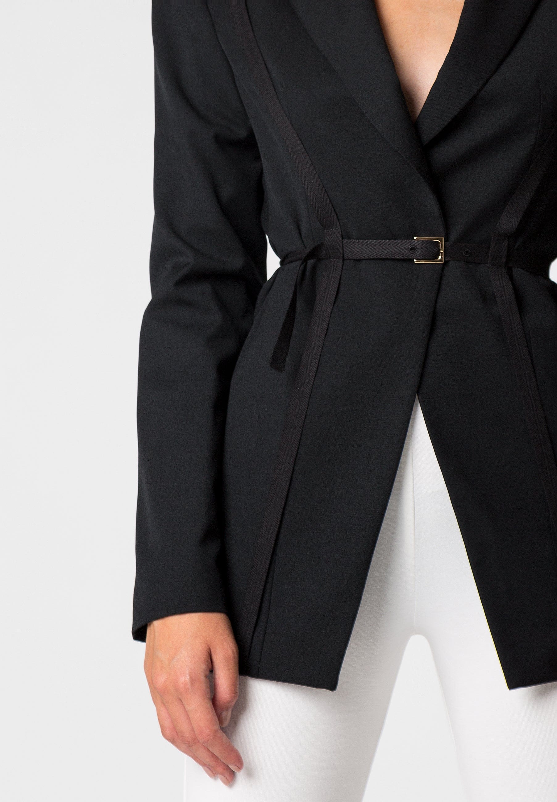 HARKOV black wool blazer in Black made by DIVALO