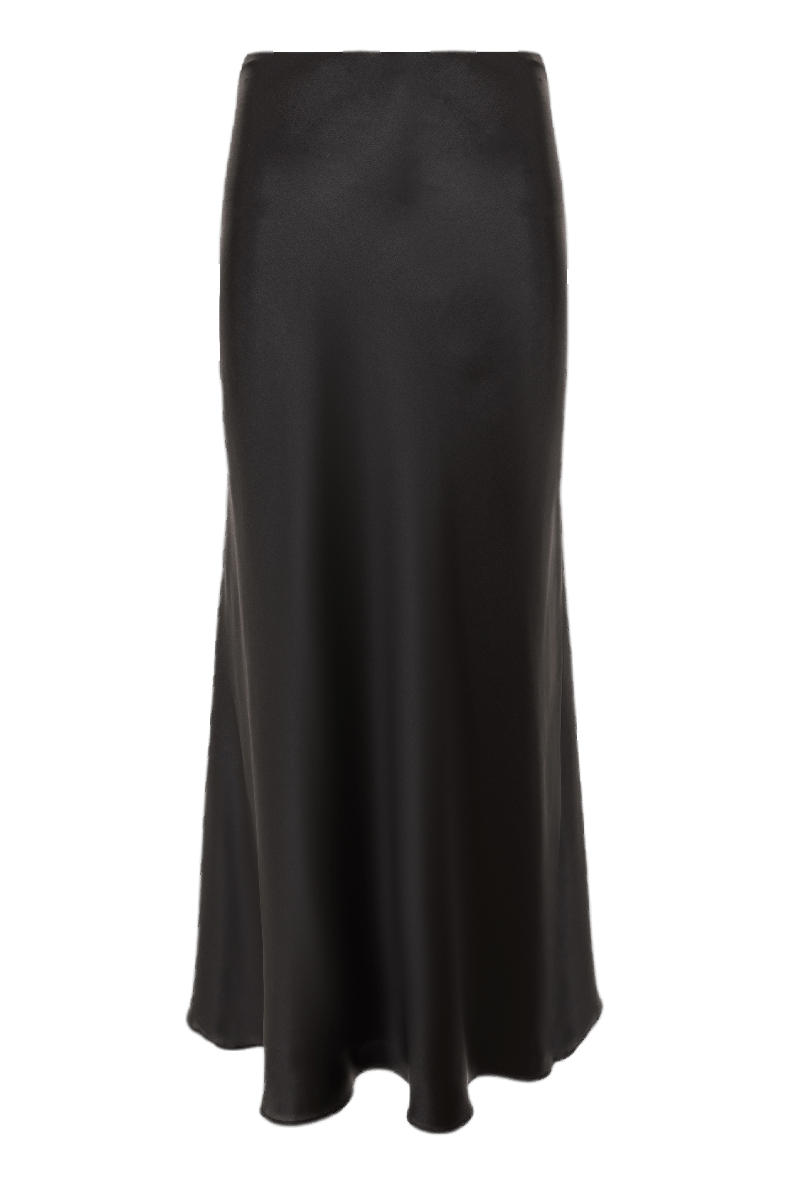 High-Rise Satin Silk Slip Skirt in Black made by Aureliana