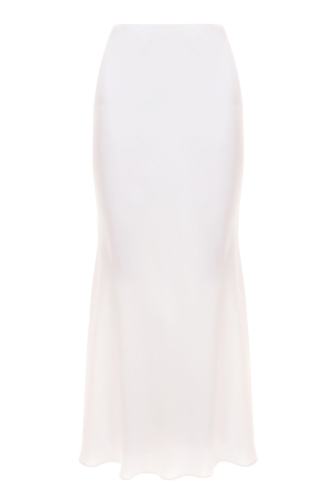 High-Rise Satin Silk Slip Skirt in White made by Aureliana
