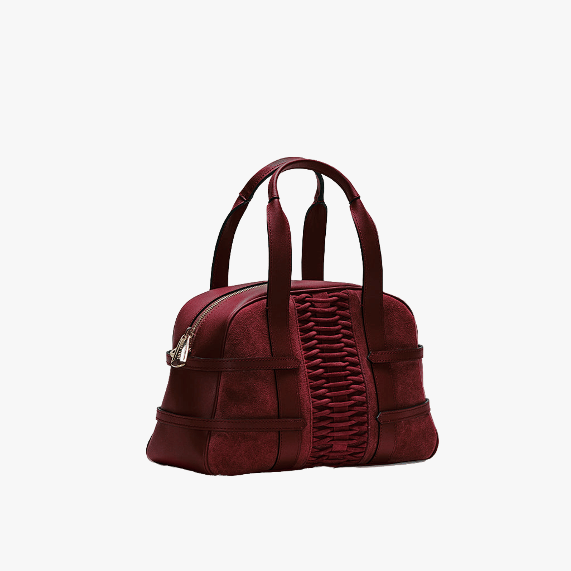 Medium Francesca suede braided bordeaux satchel made by Yliana Yepez