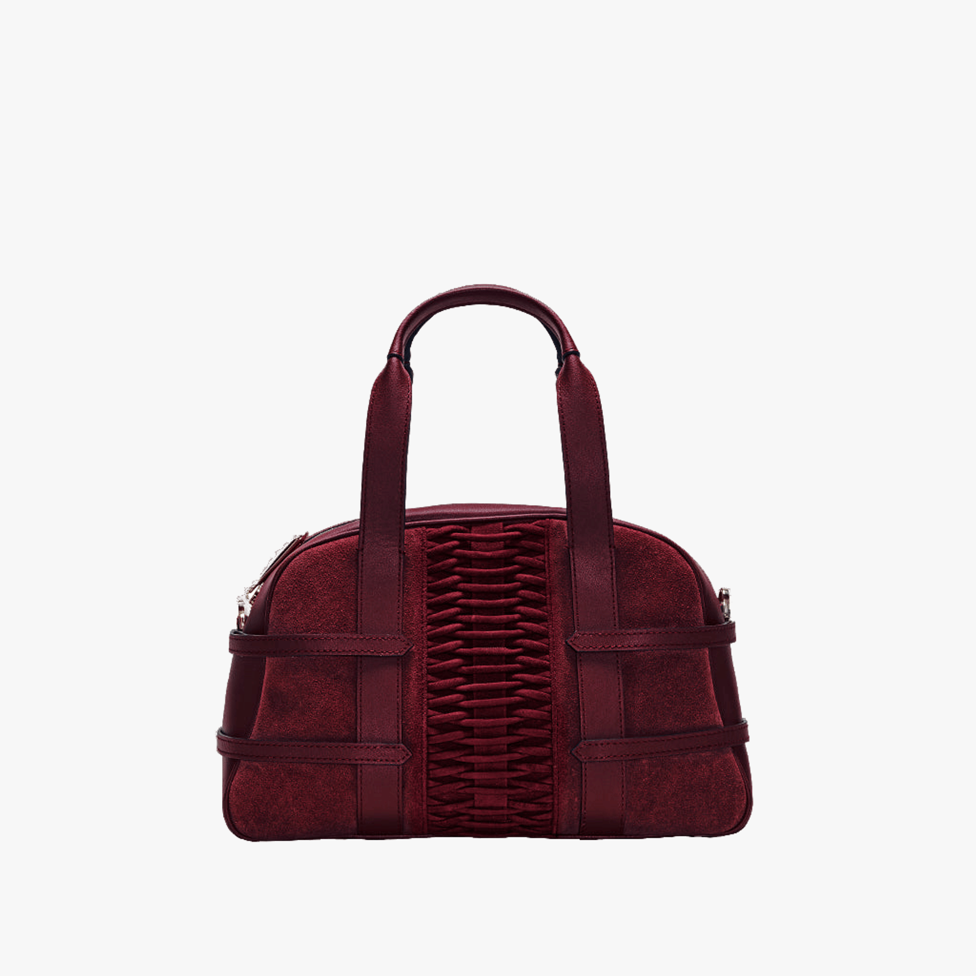 Medium Francesca suede braided bordeaux satchel made by Yliana Yepez