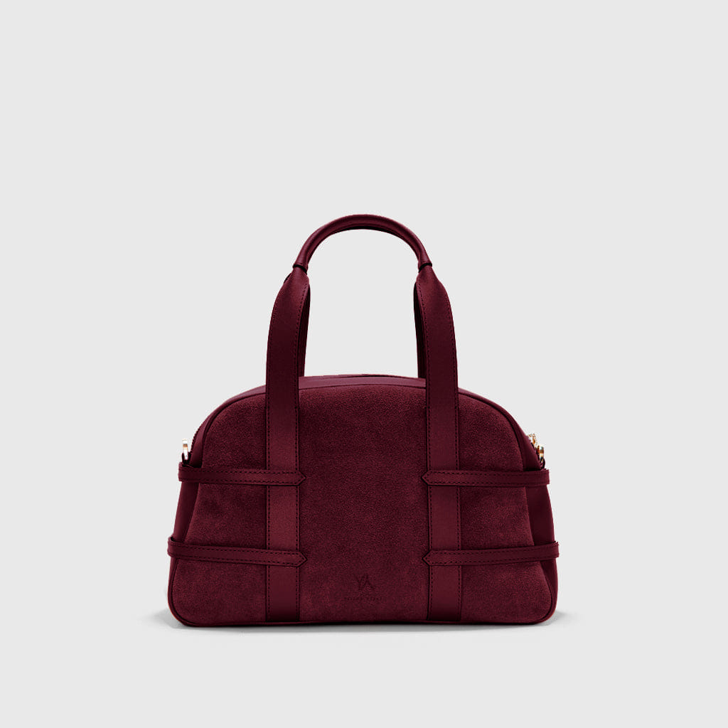 Medium Francesca suede braided bordeaux satchel made by Yliana Yepez