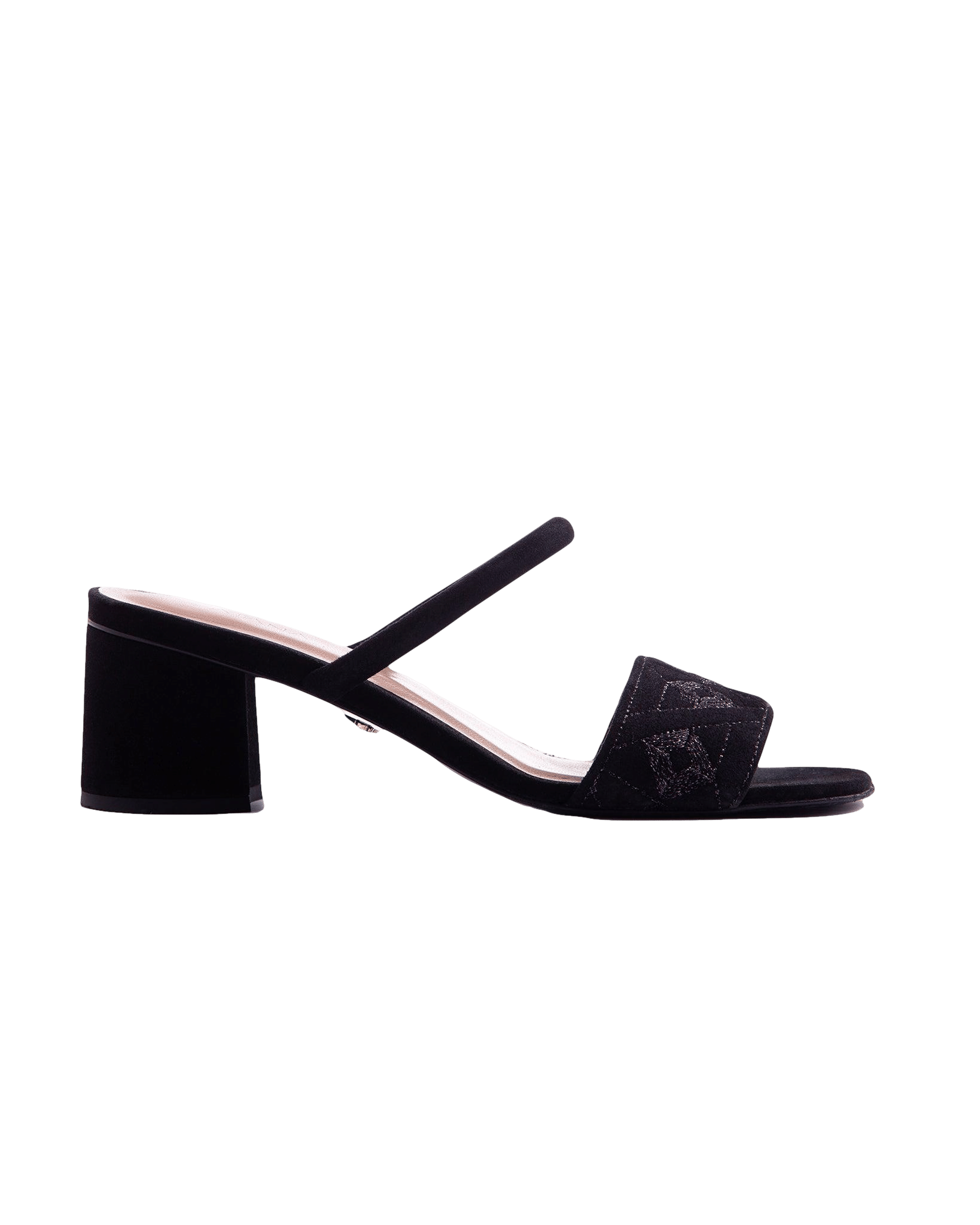 Quilted Diamond Mule 55 Black in Black made by ATANA