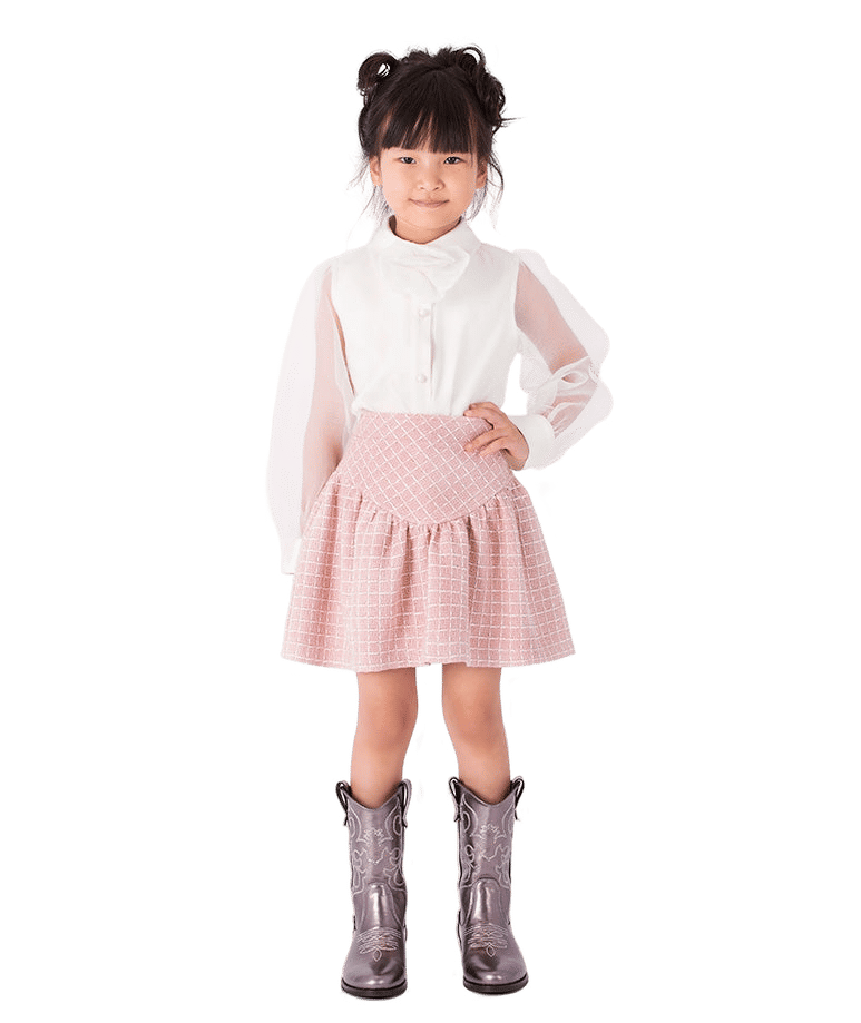 3D Rose Appliqué Girls Blouse made by Mama Luma