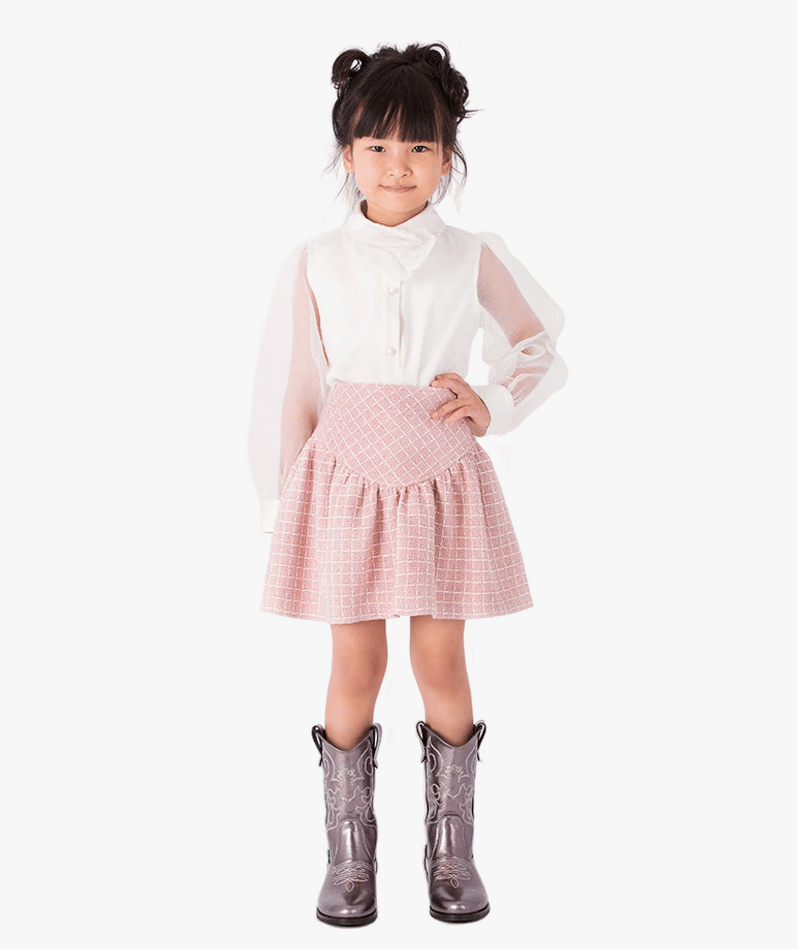 3D Rose Appliqué Girls Blouse made by Mama Luma