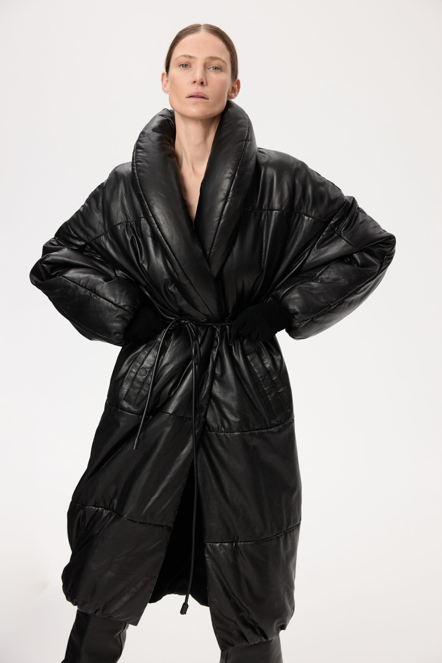 Long Leather Coat made by YAVORSKA