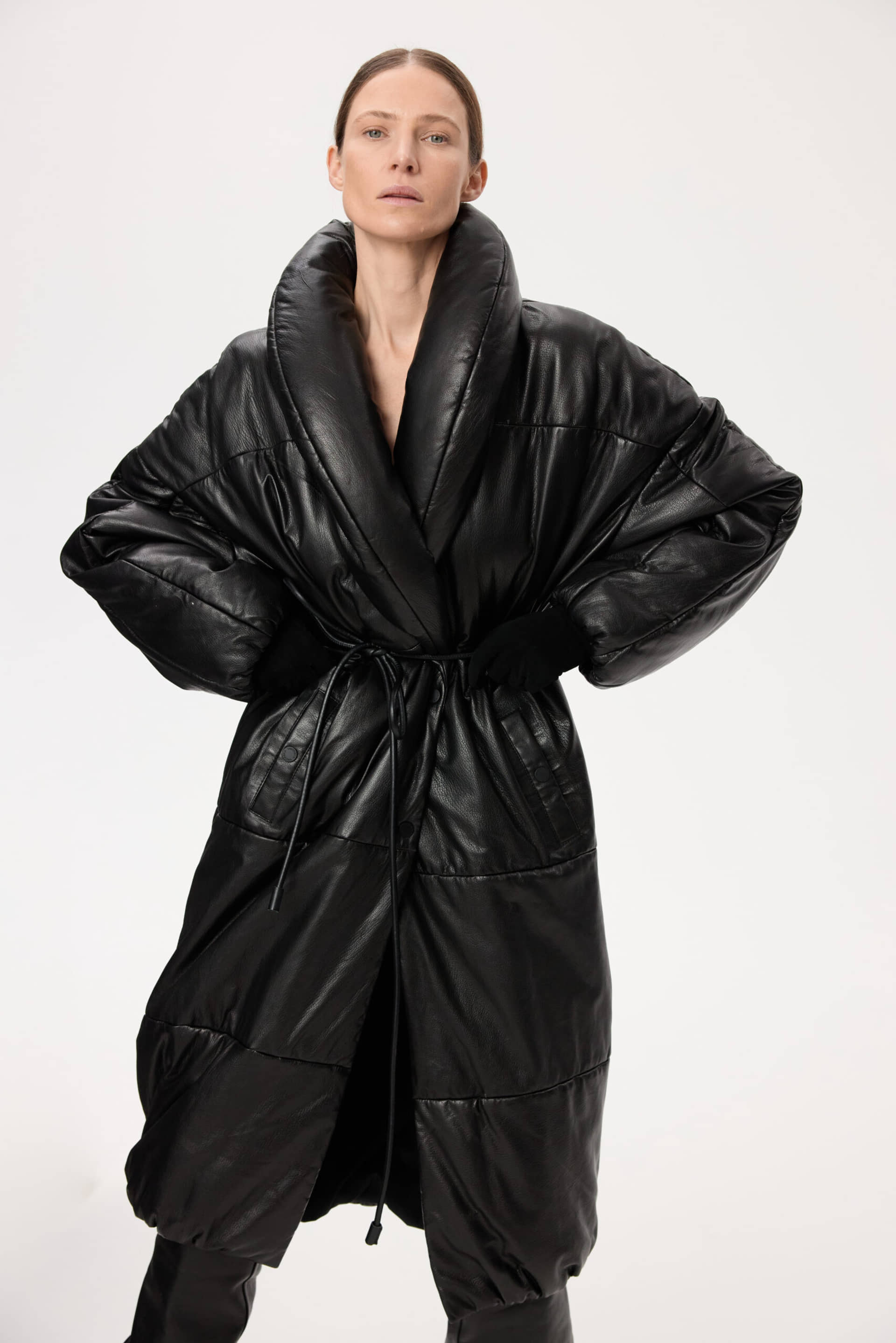 Long Leather Coat made by YAVORSKA