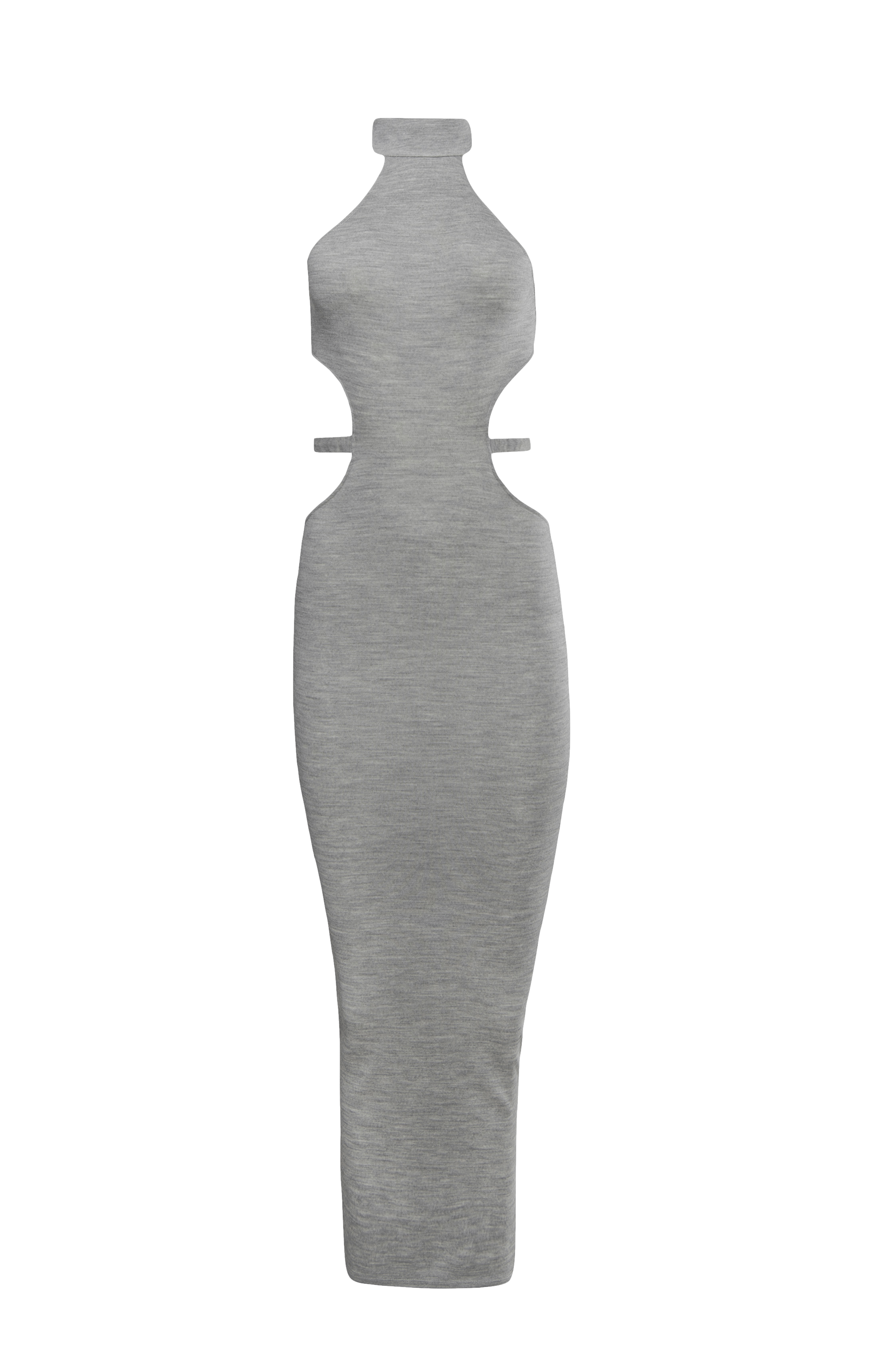 Jersey cut-out dress in Grey made by Vestiaire d'un Oiseau Libre