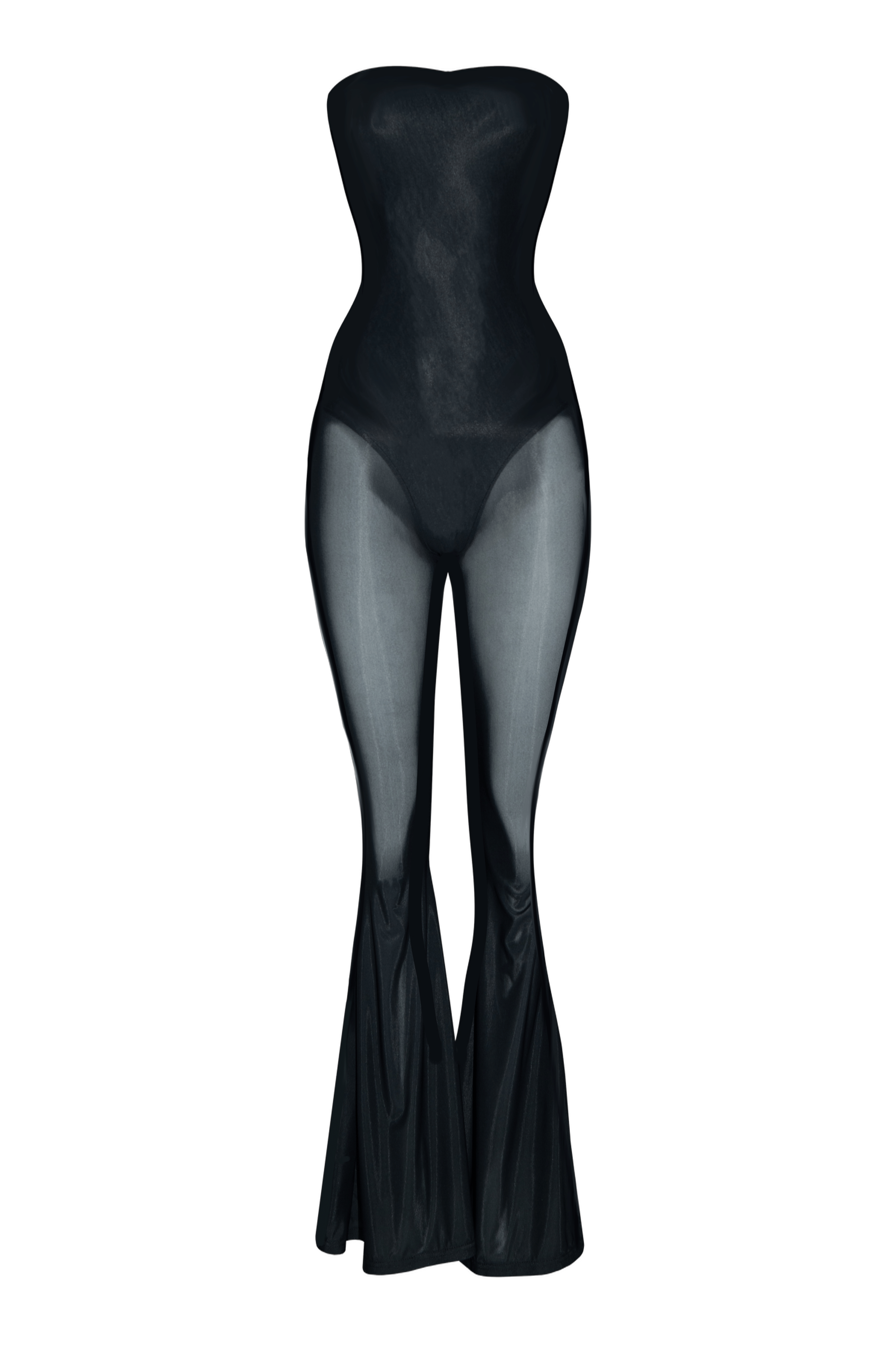 LYCRA FLARED JUMPSUIT made by Vestiaire d'un Oiseau Libre