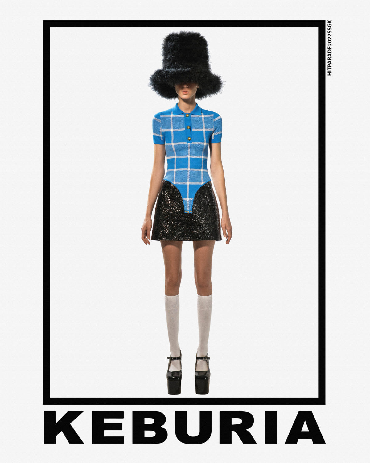 KNIT TARTAN BODYSUIT made by KEBURIA