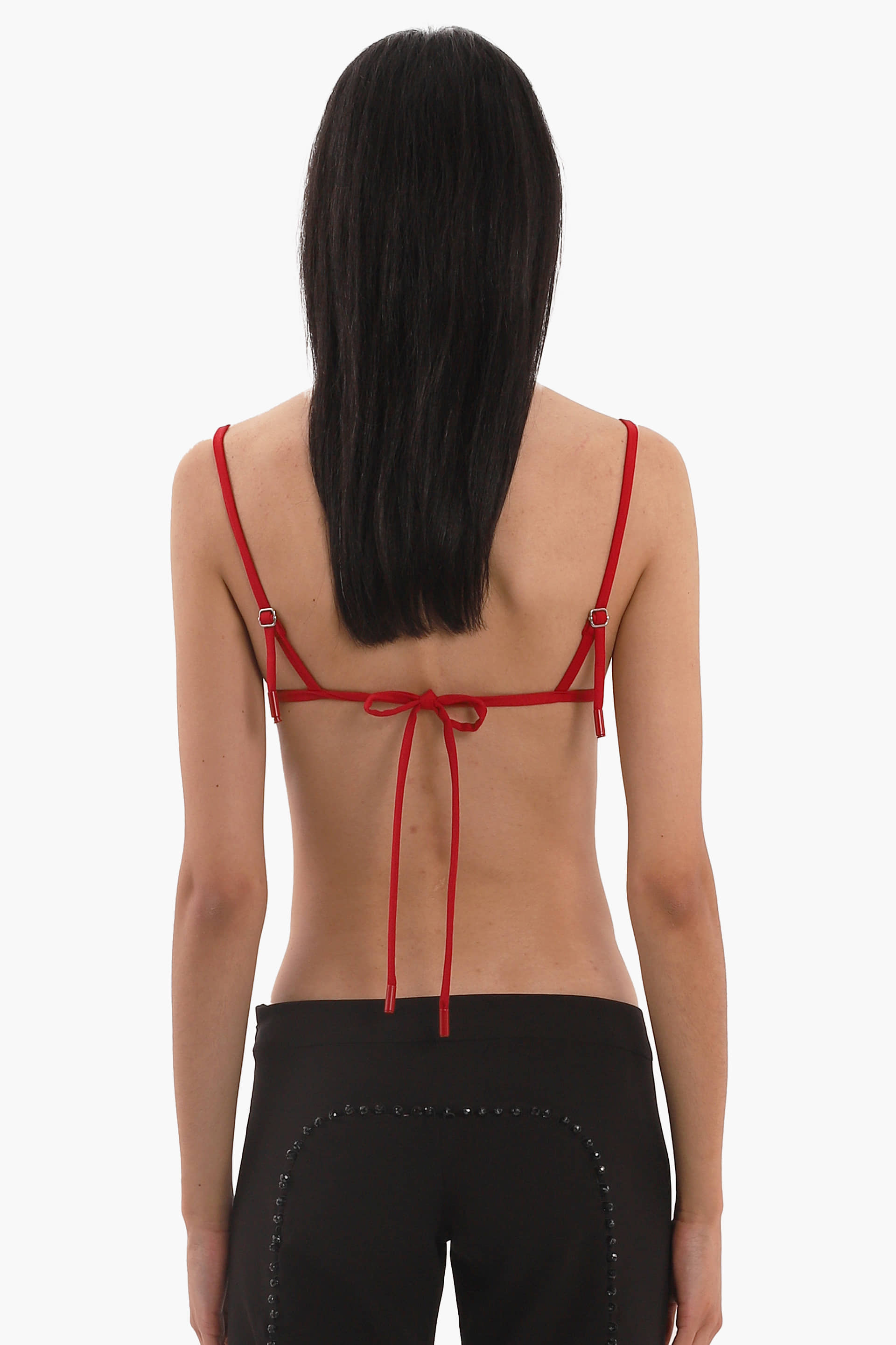 Red crystal bra made by Compte Spain