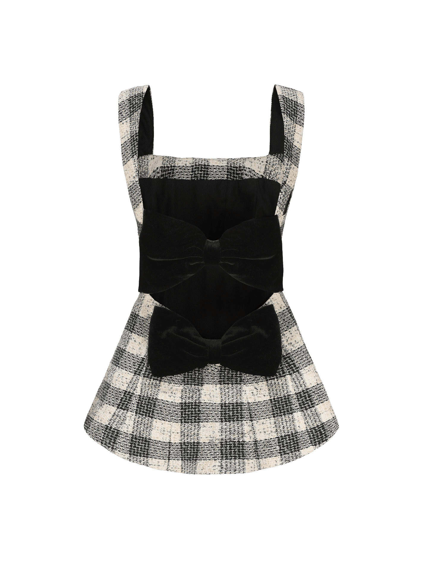 Anabella Bow Top (Black Checkered) made by Nana Jacqueline
