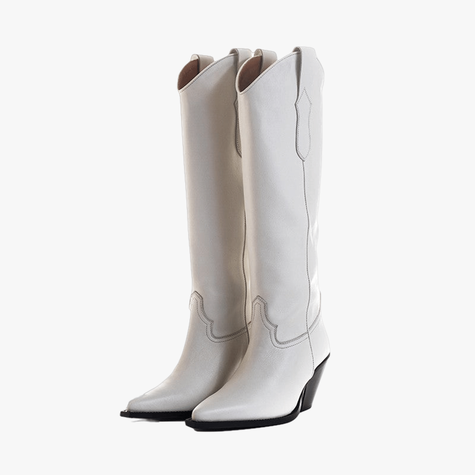TORAL OFF-WHITE LEATHER KNEE-HIGH BOOTS made by Toral