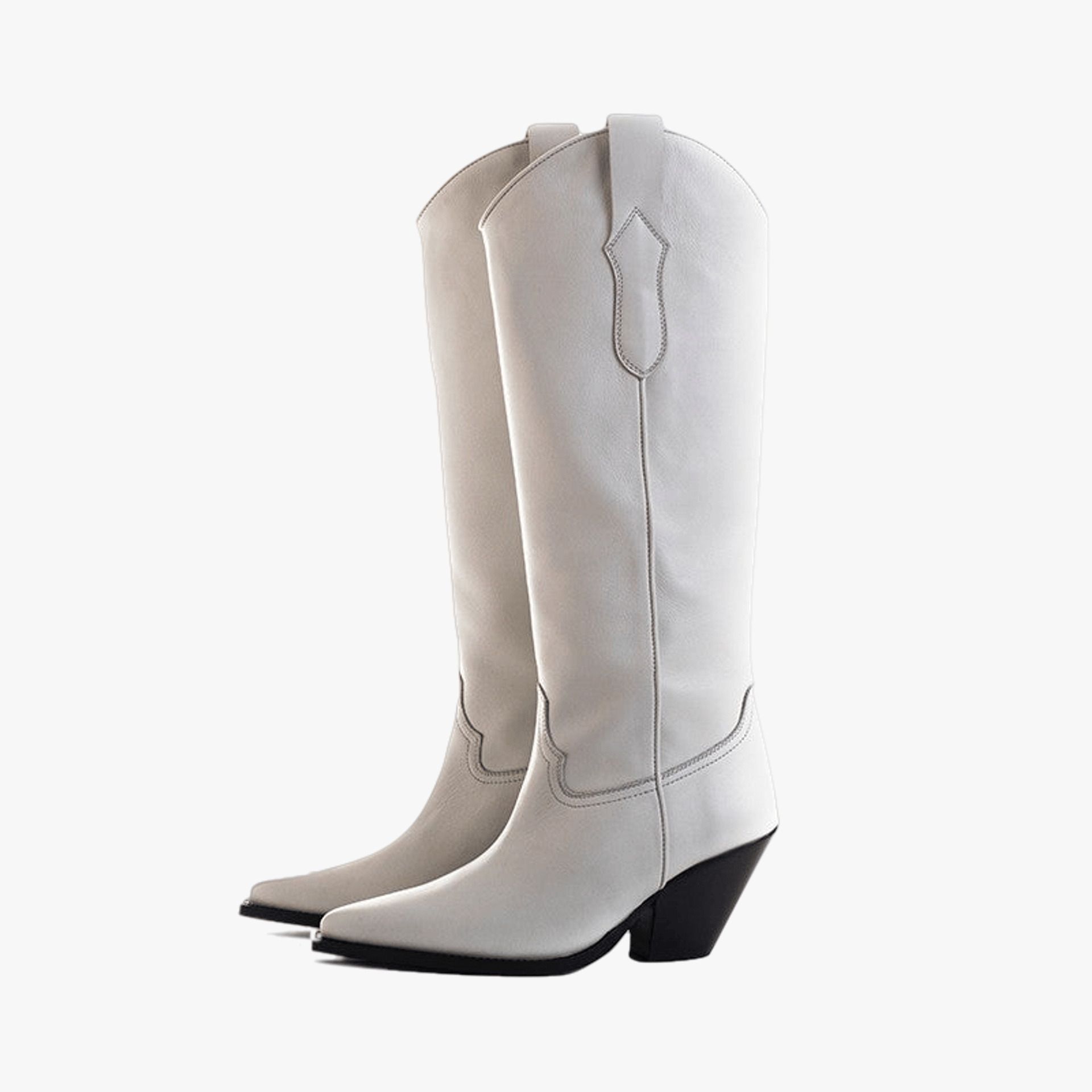 TORAL OFF-WHITE LEATHER KNEE-HIGH BOOTS made by Toral