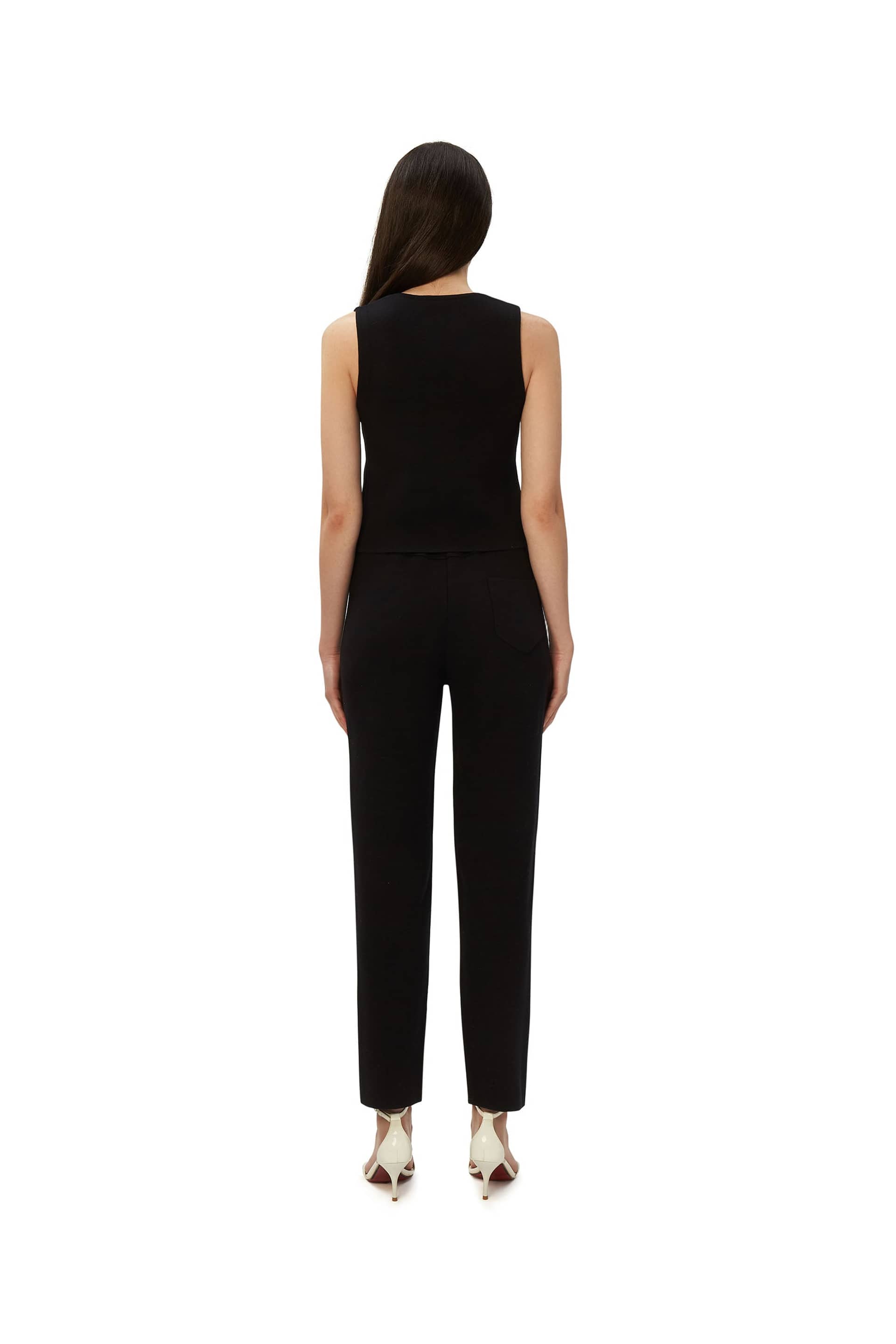 SILK SUIT PANTS in Black made by CRUSH Collection
