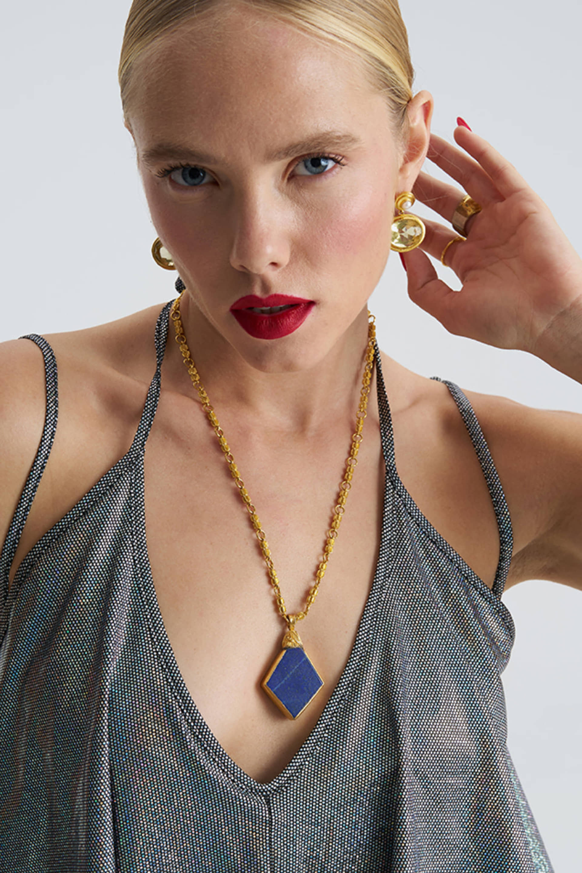Lapis Gold Necklace made by Lora Istanbul