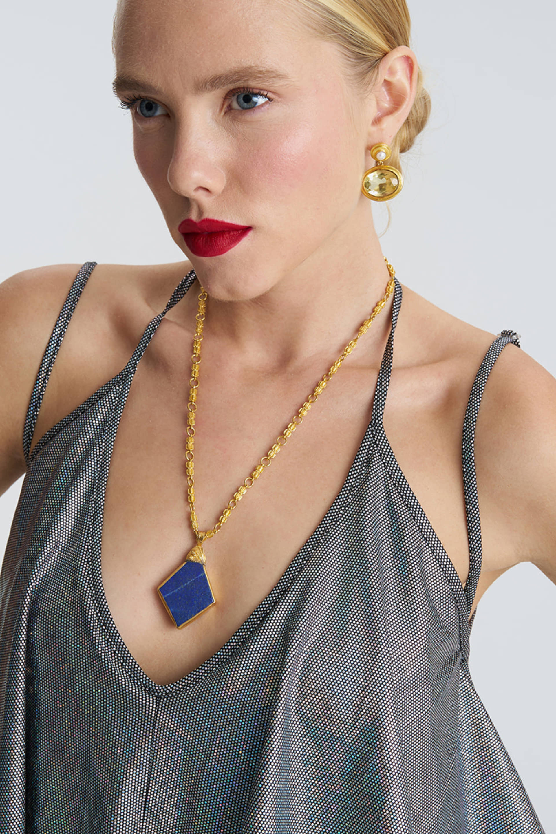Lapis Gold Necklace made by Lora Istanbul